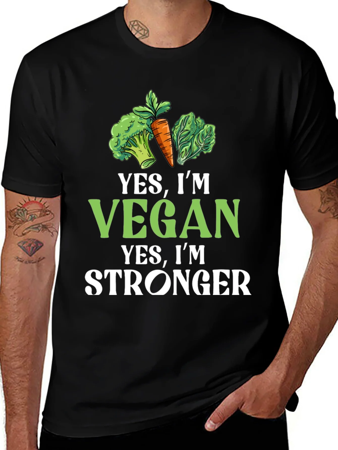 Vegan Stronger Graphic Tee - Plant-Based Power!