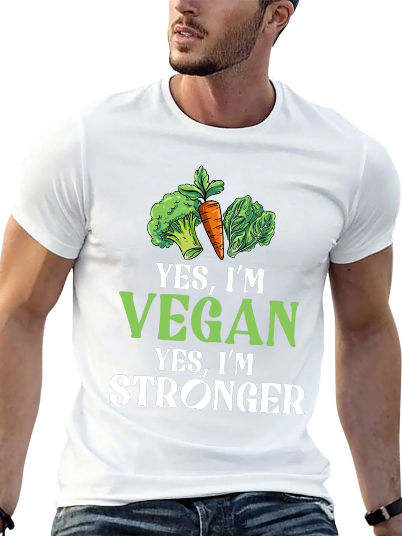Vegan Stronger Graphic Tee - Plant-Based Power!
