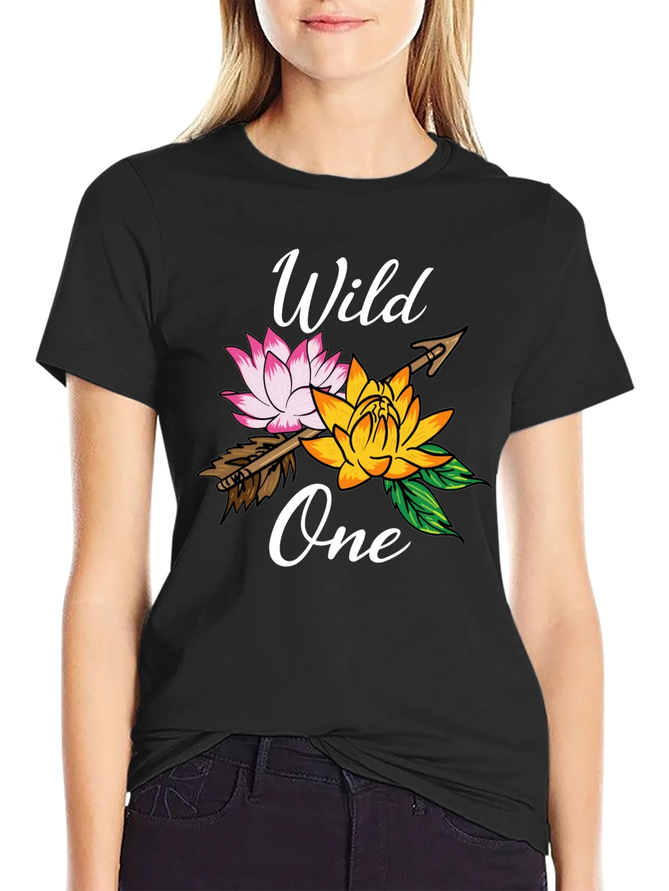 Wild One Floral Arrow Graphic T-Shirt