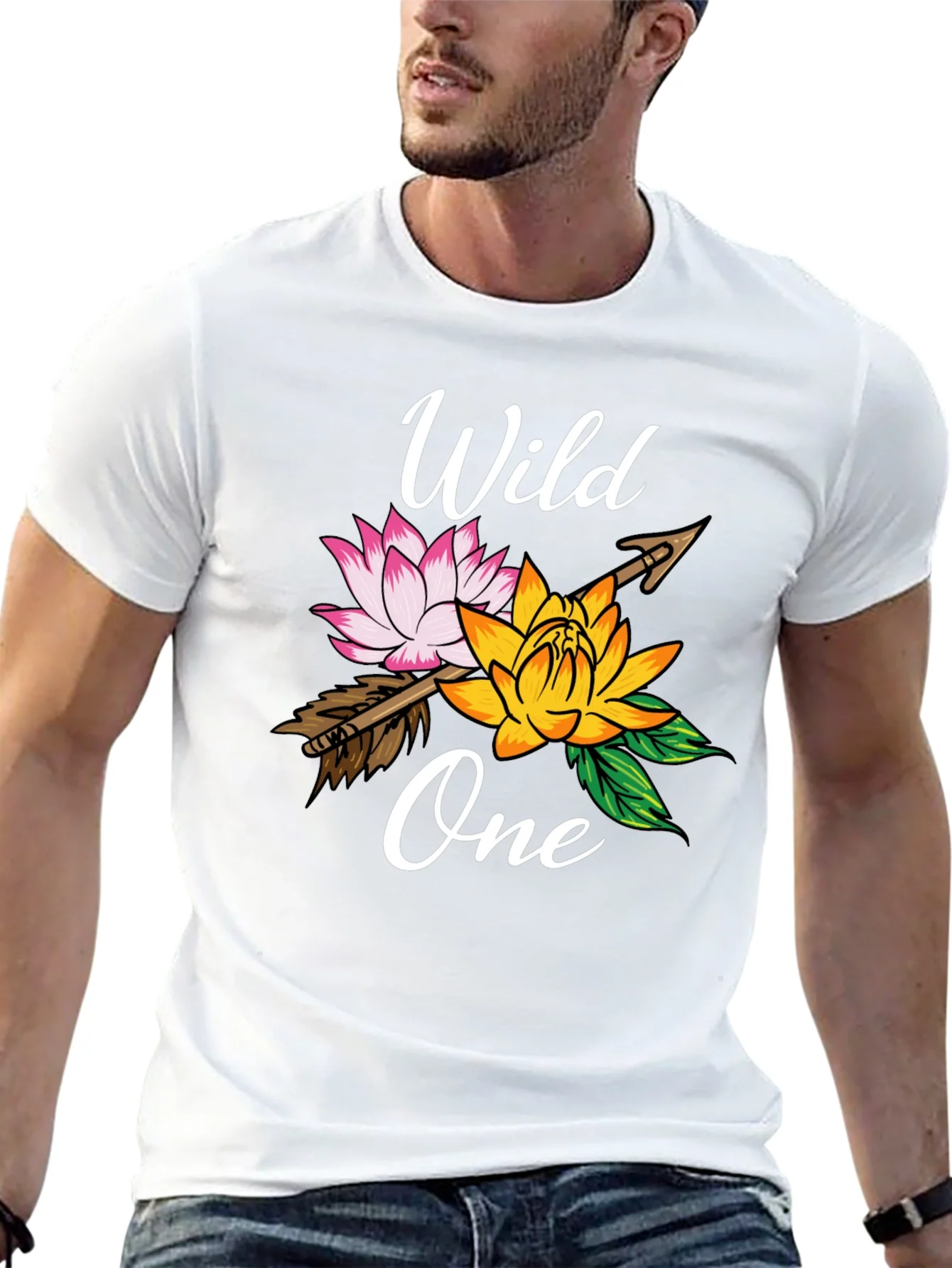 Wild One Floral Arrow Graphic T-Shirt