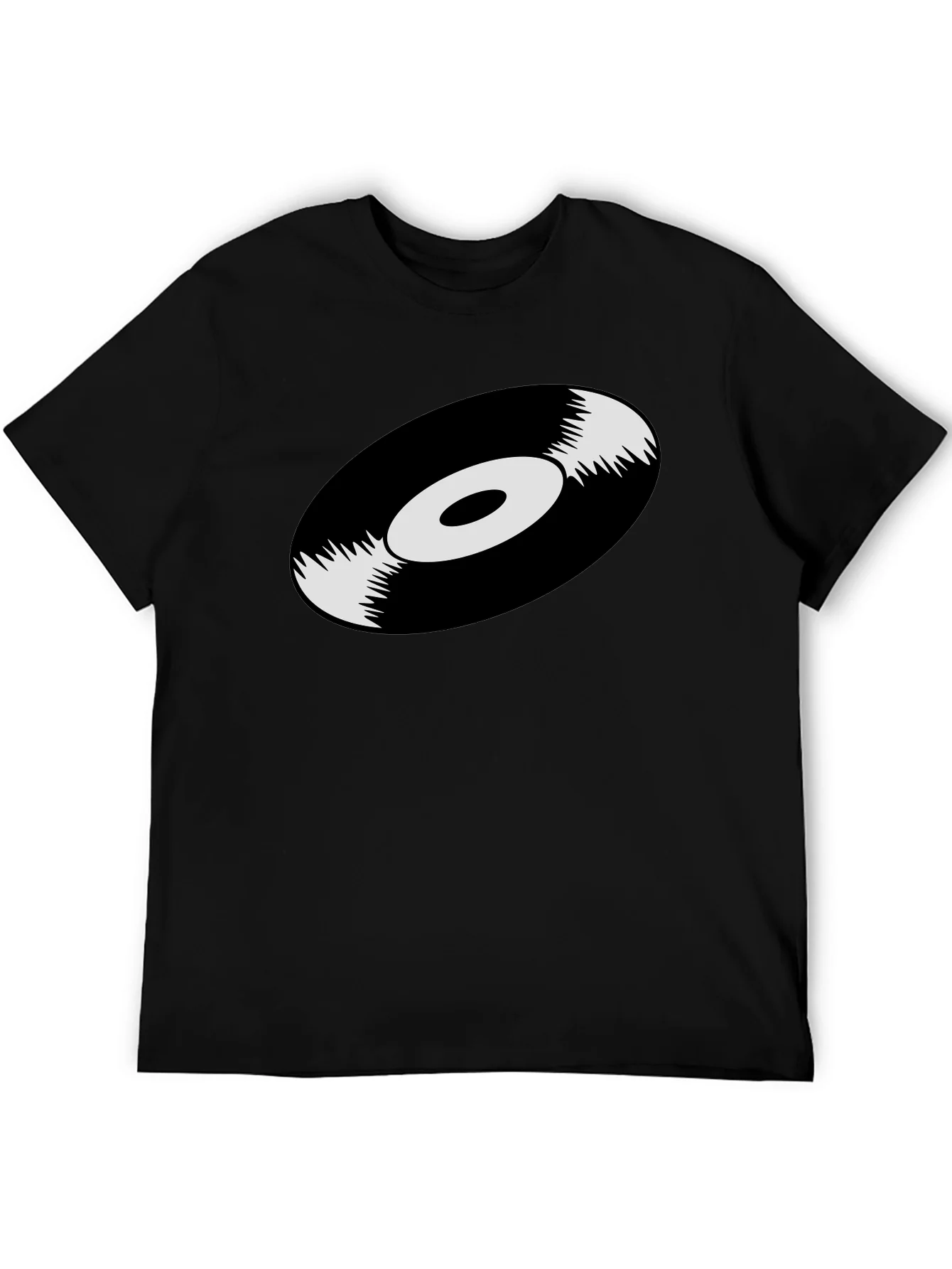 Vinyl Record Graphic T-Shirt - Black