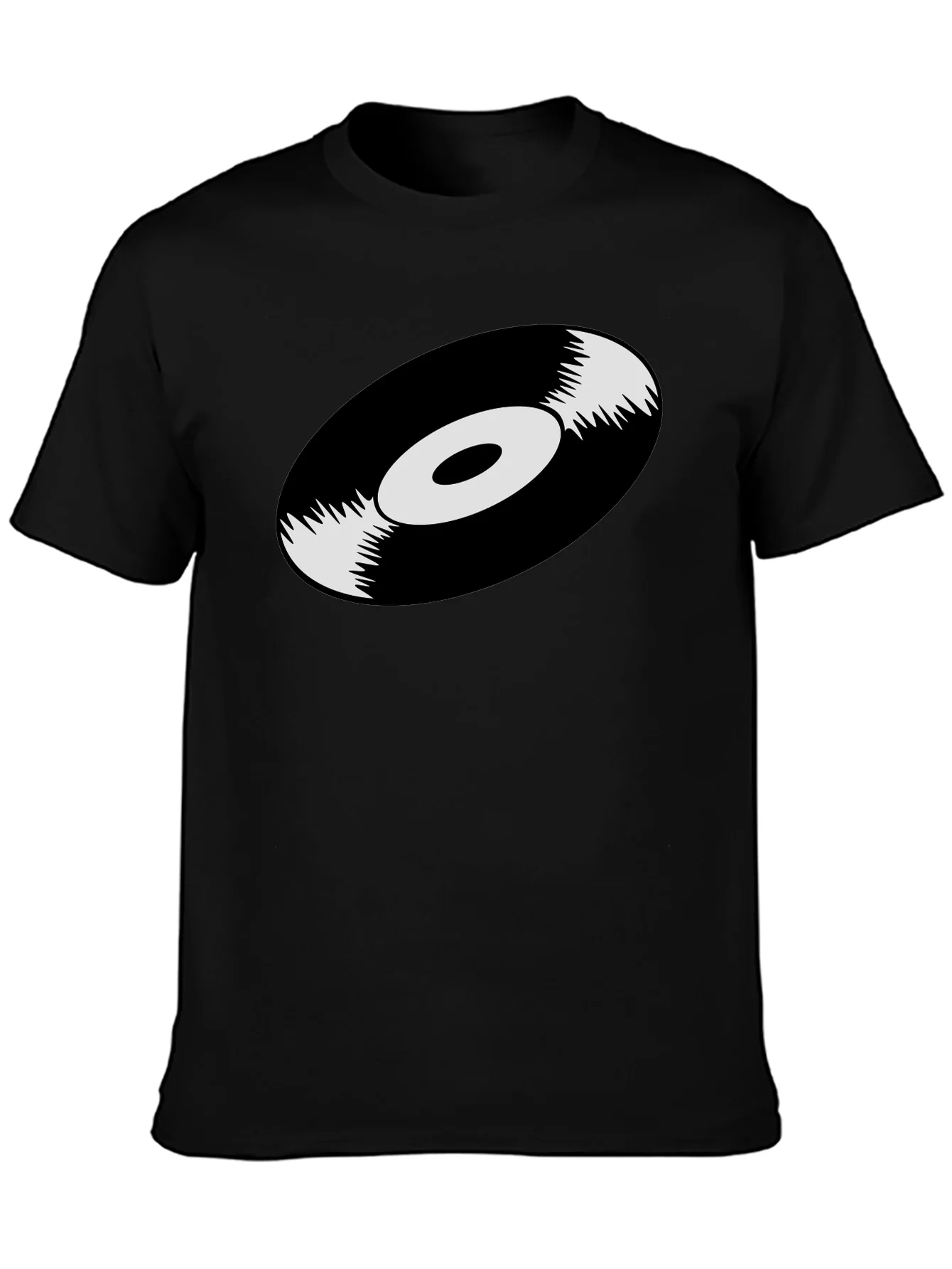 Vinyl Record Graphic T-Shirt - Black