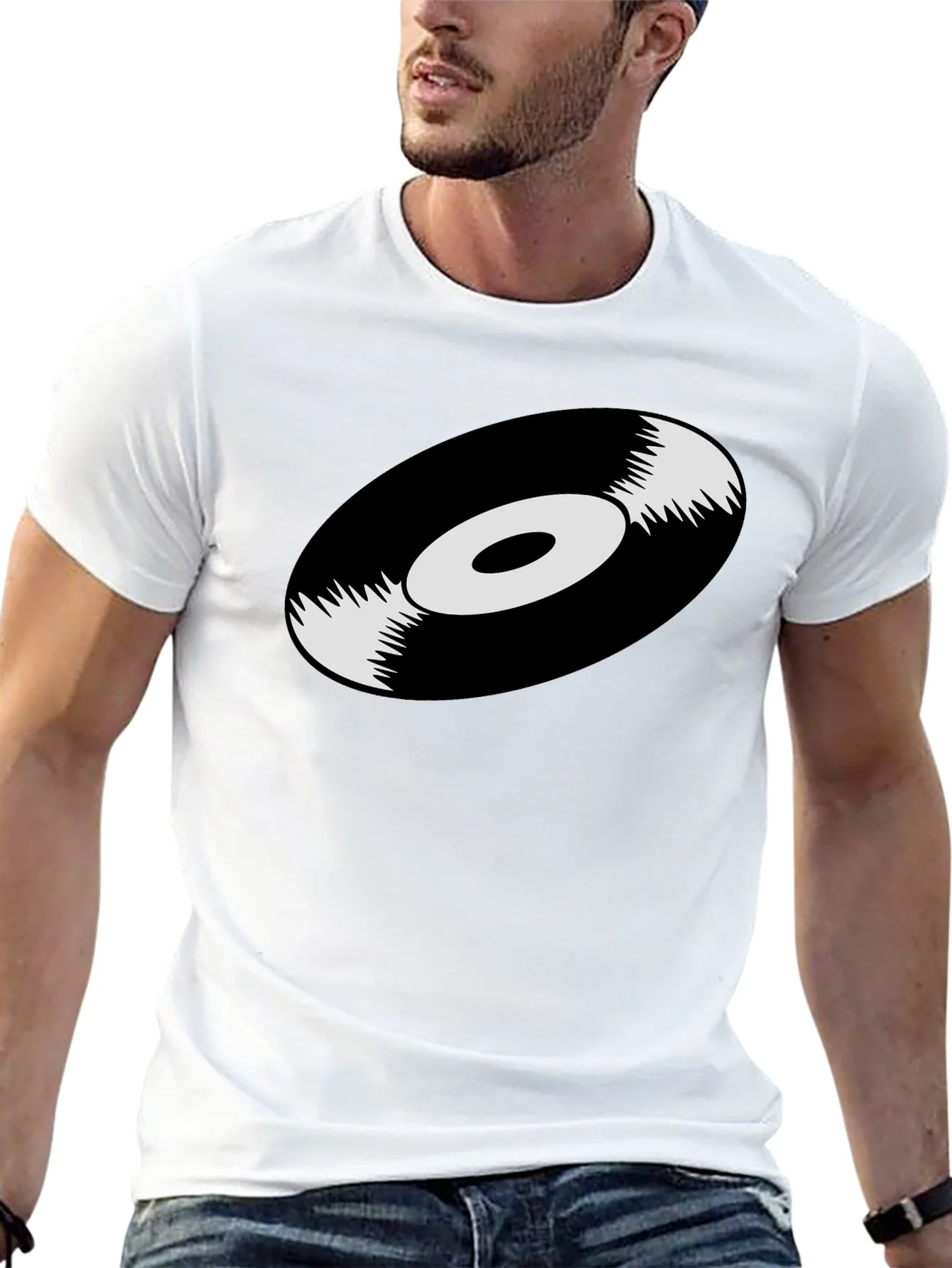 Vinyl Record Graphic T-Shirt - Black