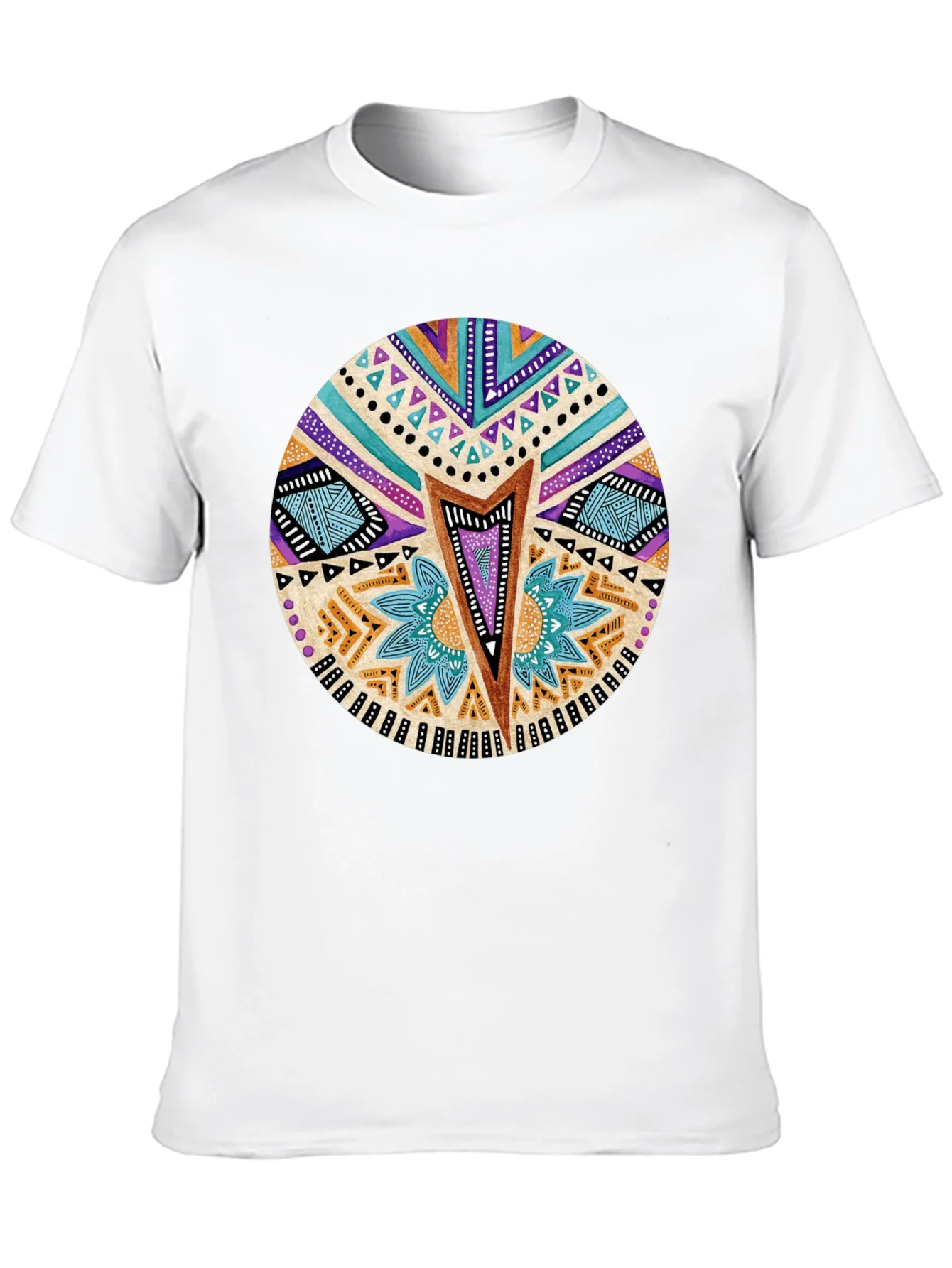 Tribal Pattern Black T-Shirt