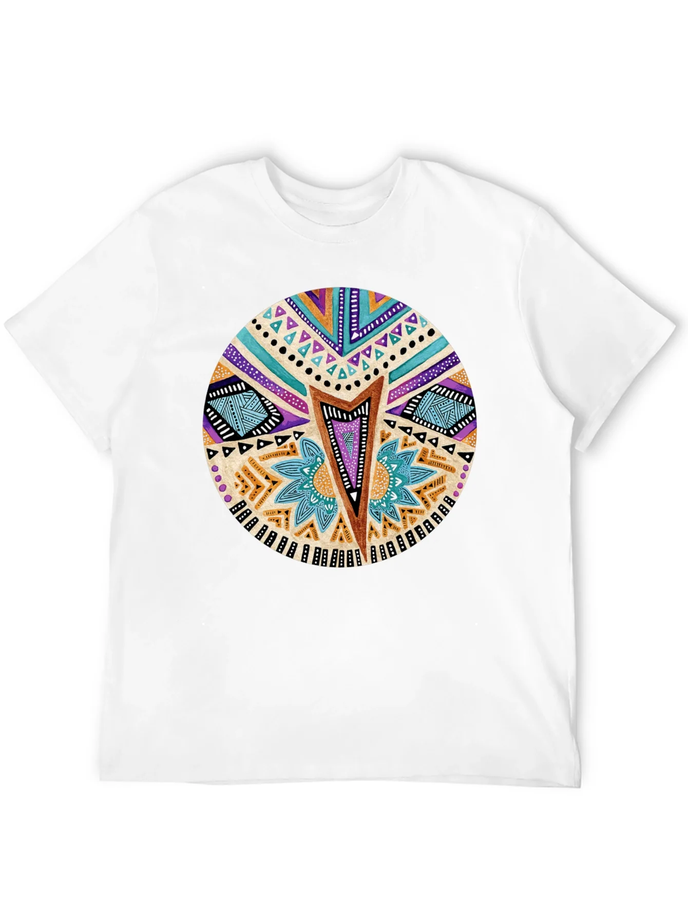 Tribal Pattern Black T-Shirt