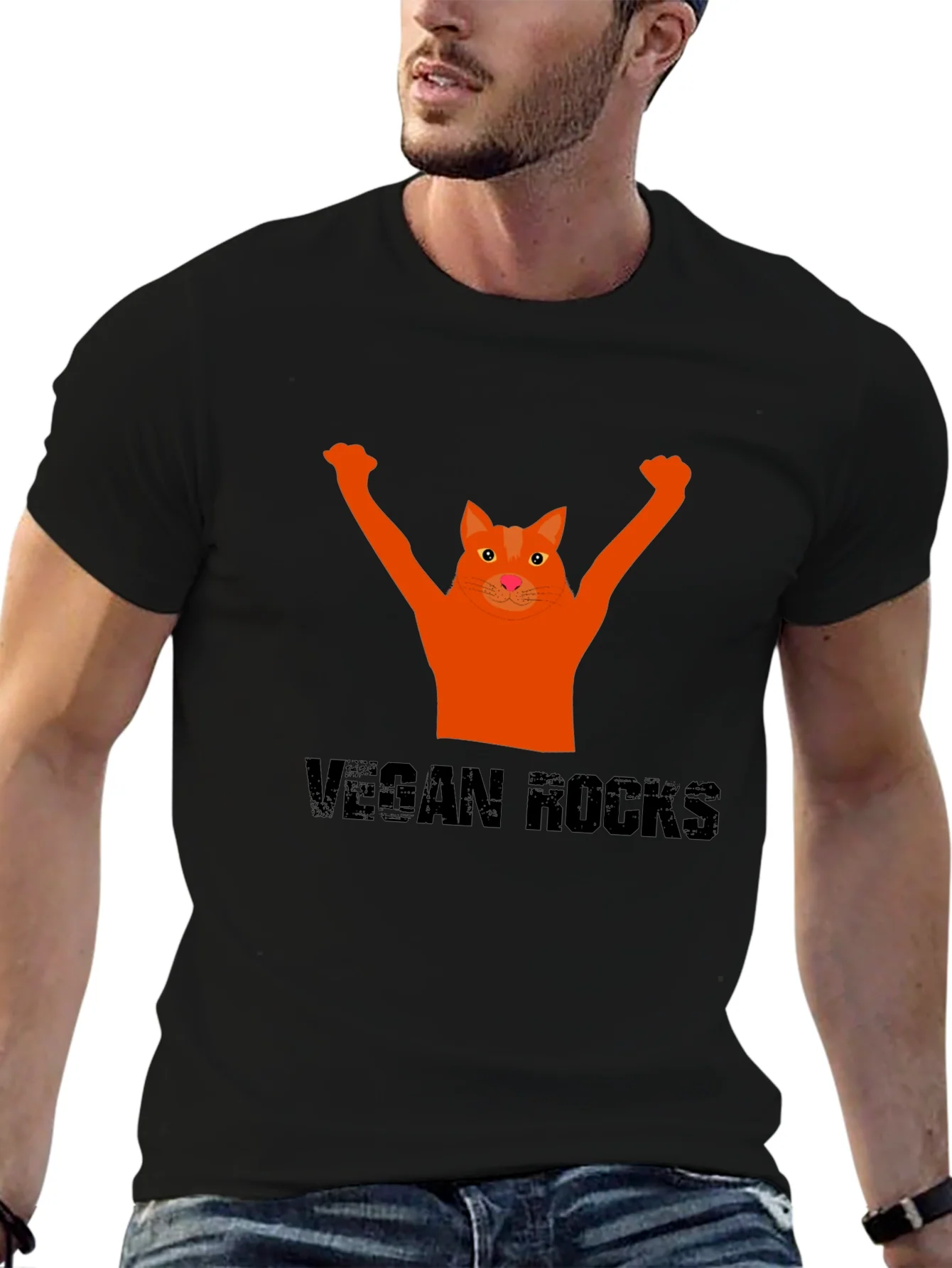 Vegan Rocks Cat T-Shirt
