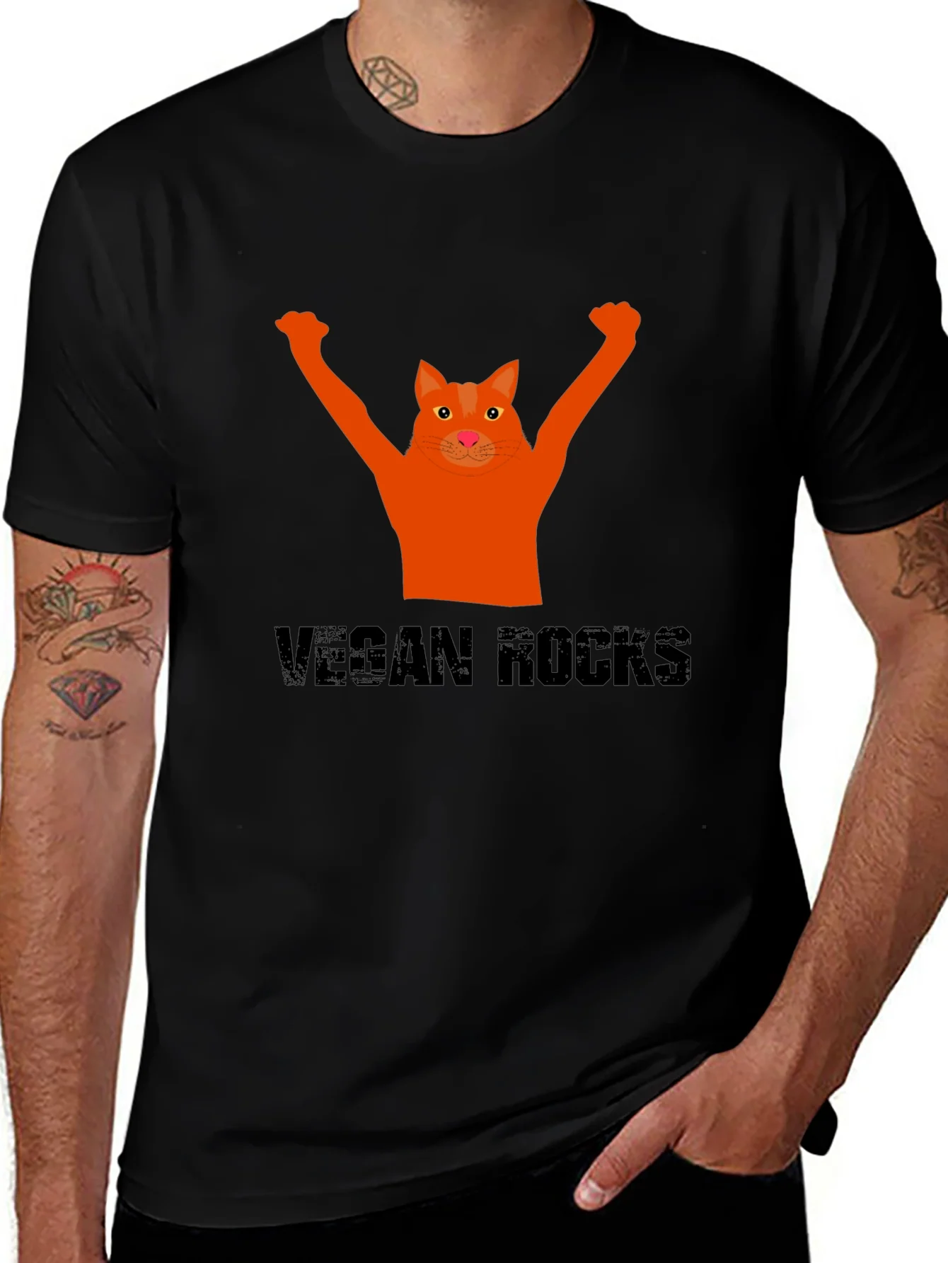 Vegan Rocks Cat T-Shirt