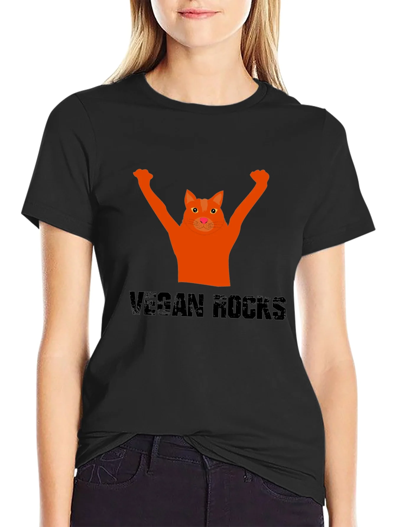 Vegan Rocks Cat T-Shirt
