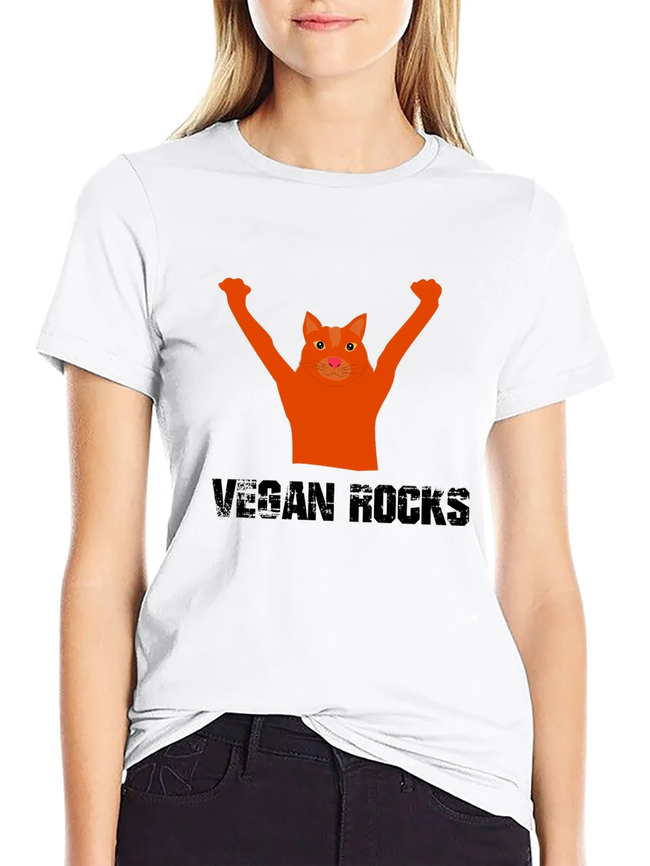 Vegan Rocks Cat T-Shirt