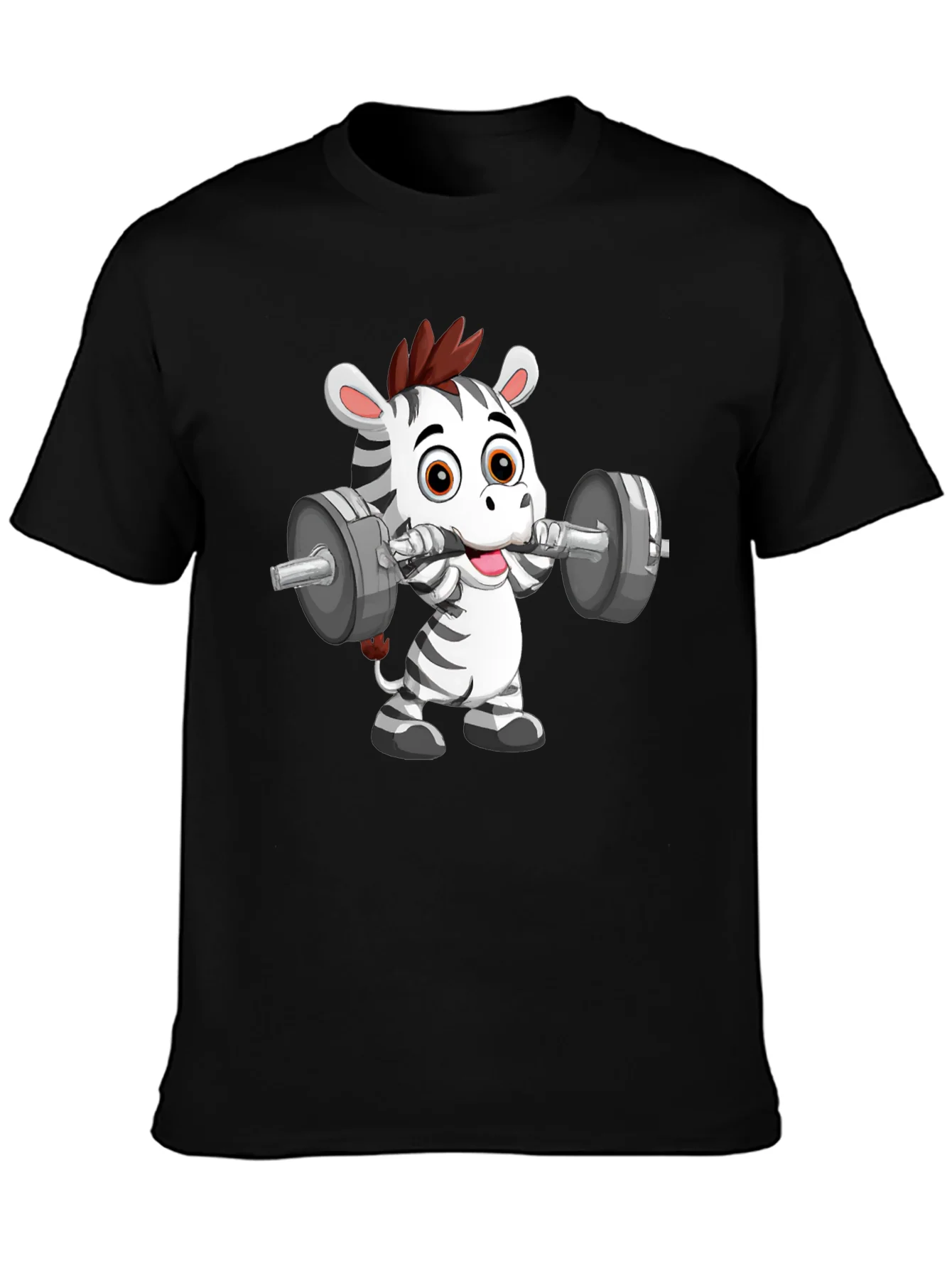 Zebra Lifting Weights T-Shirt - Black