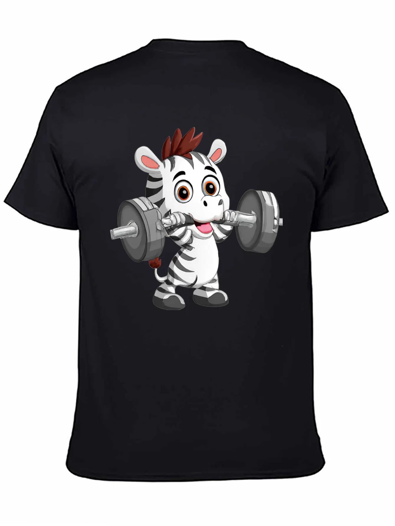 Zebra Lifting Weights T-Shirt - Black