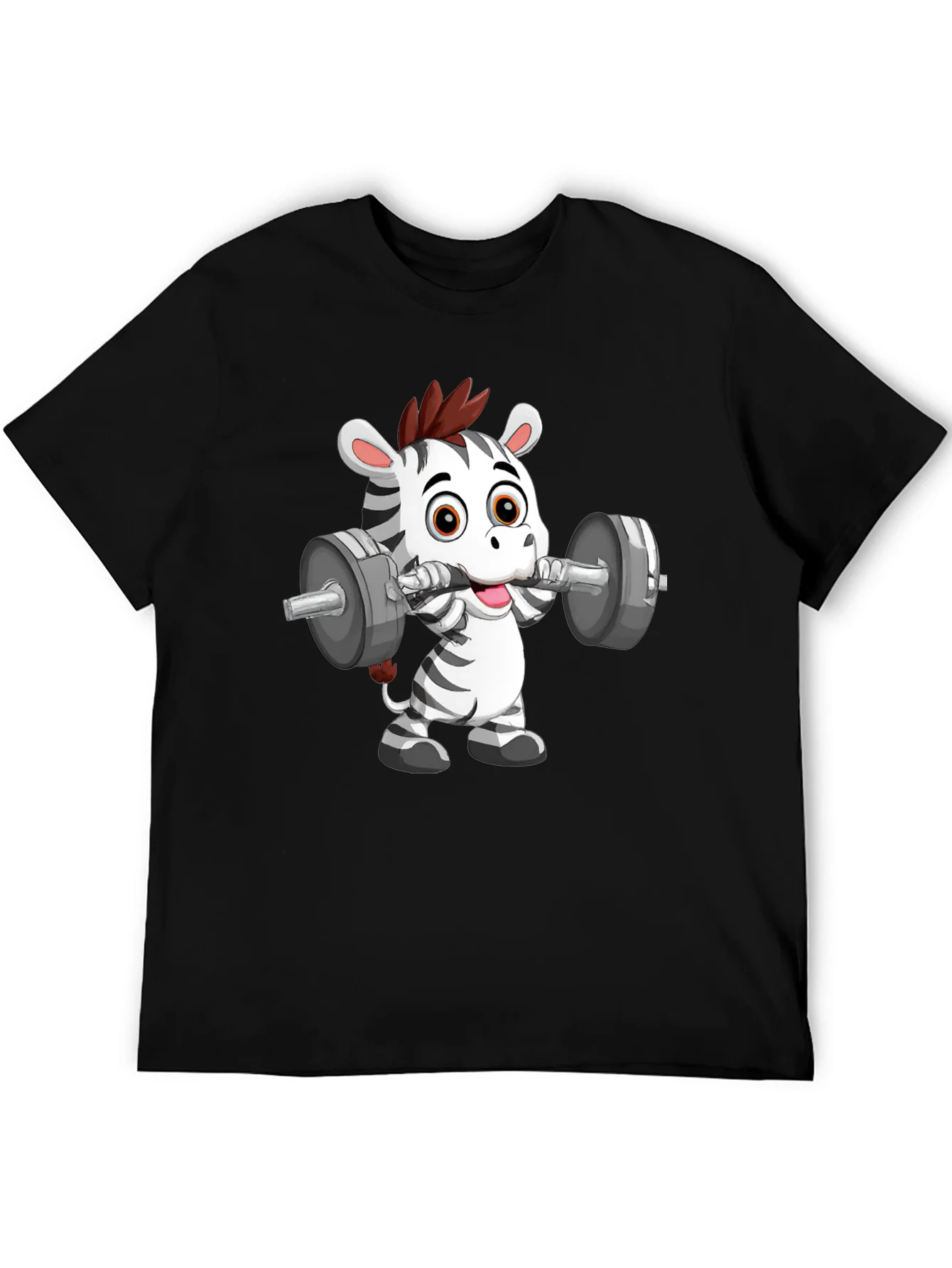 Zebra Lifting Weights T-Shirt - Black