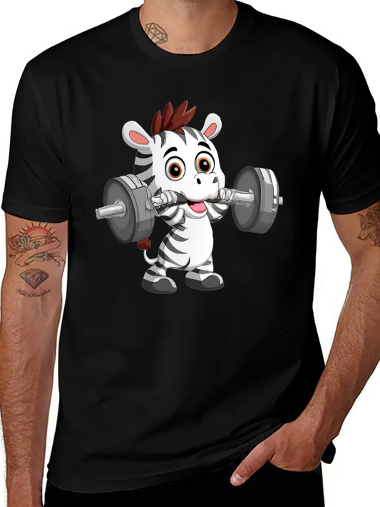 Zebra Lifting Weights T-Shirt - Black