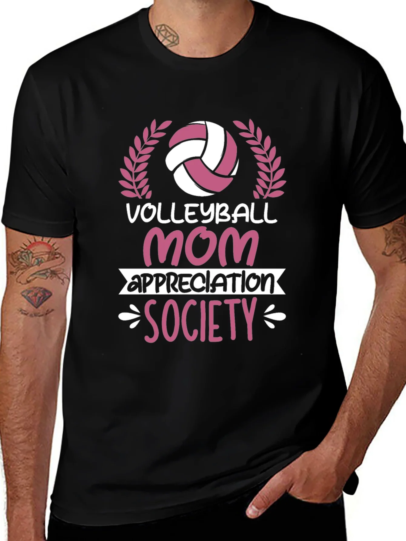 Volleyball Mom Appreciation Society Black T-Shirt