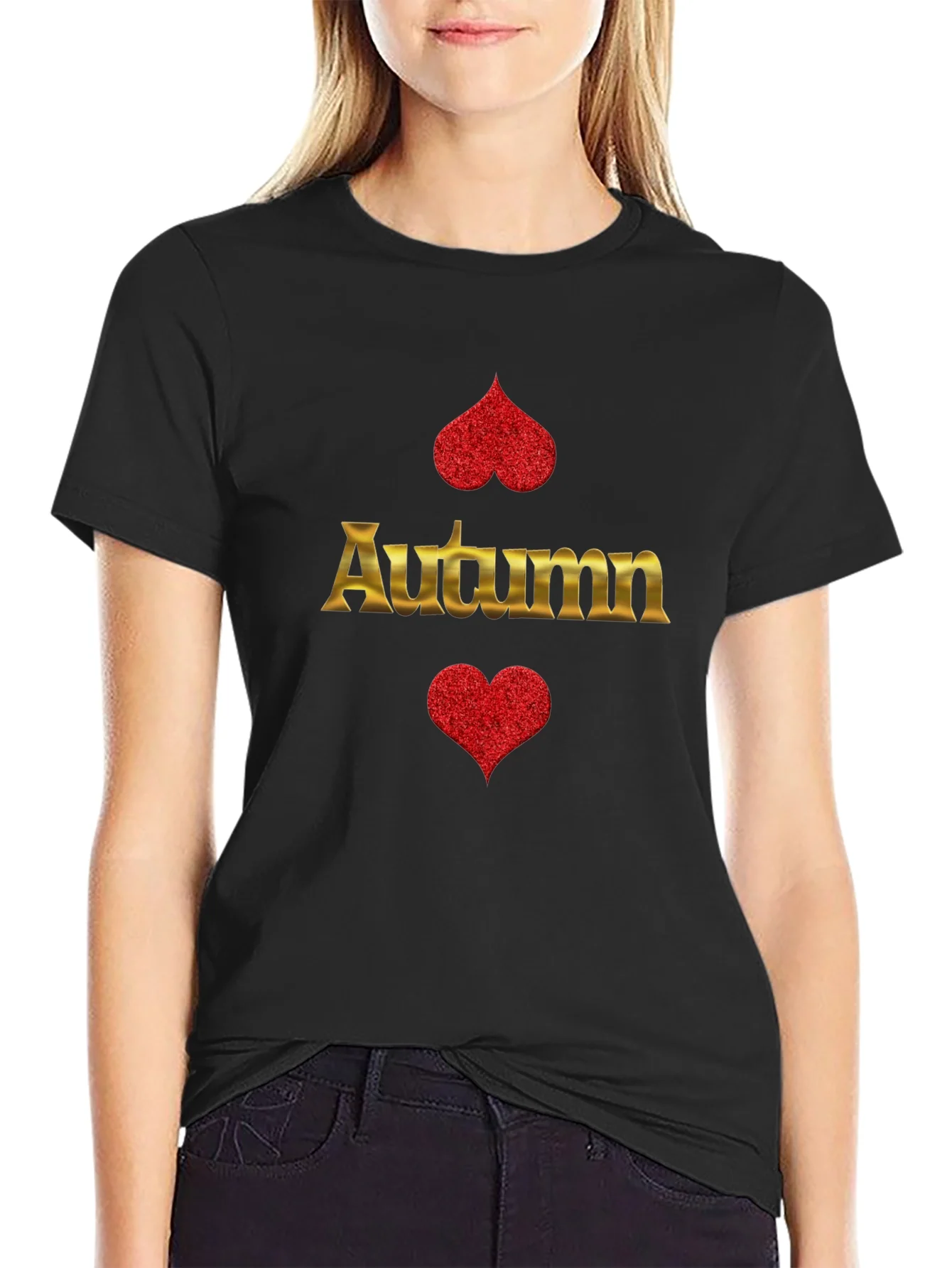 Autumn Heart Graphic Print T-Shirt