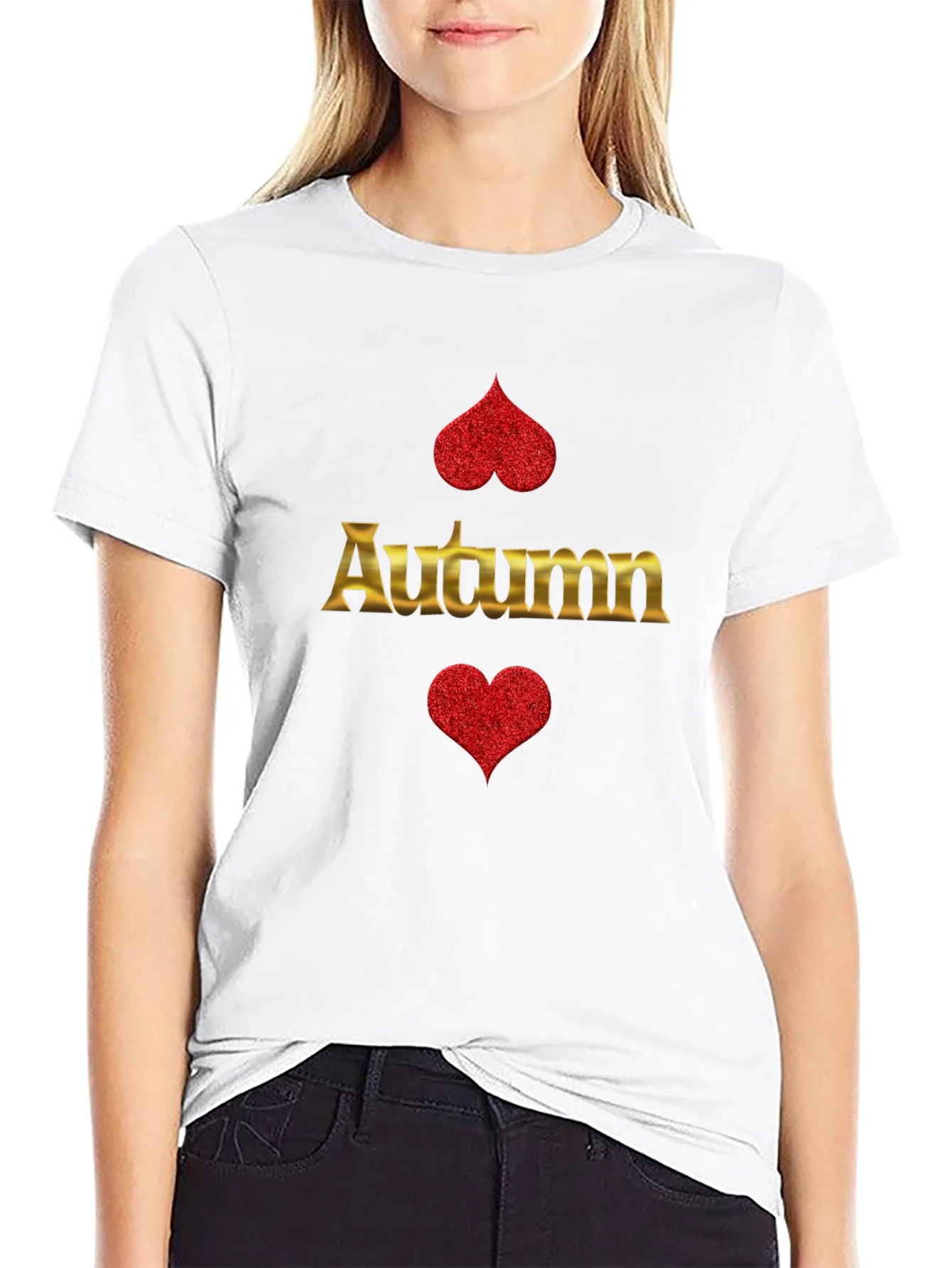 Autumn Heart Graphic Print T-Shirt