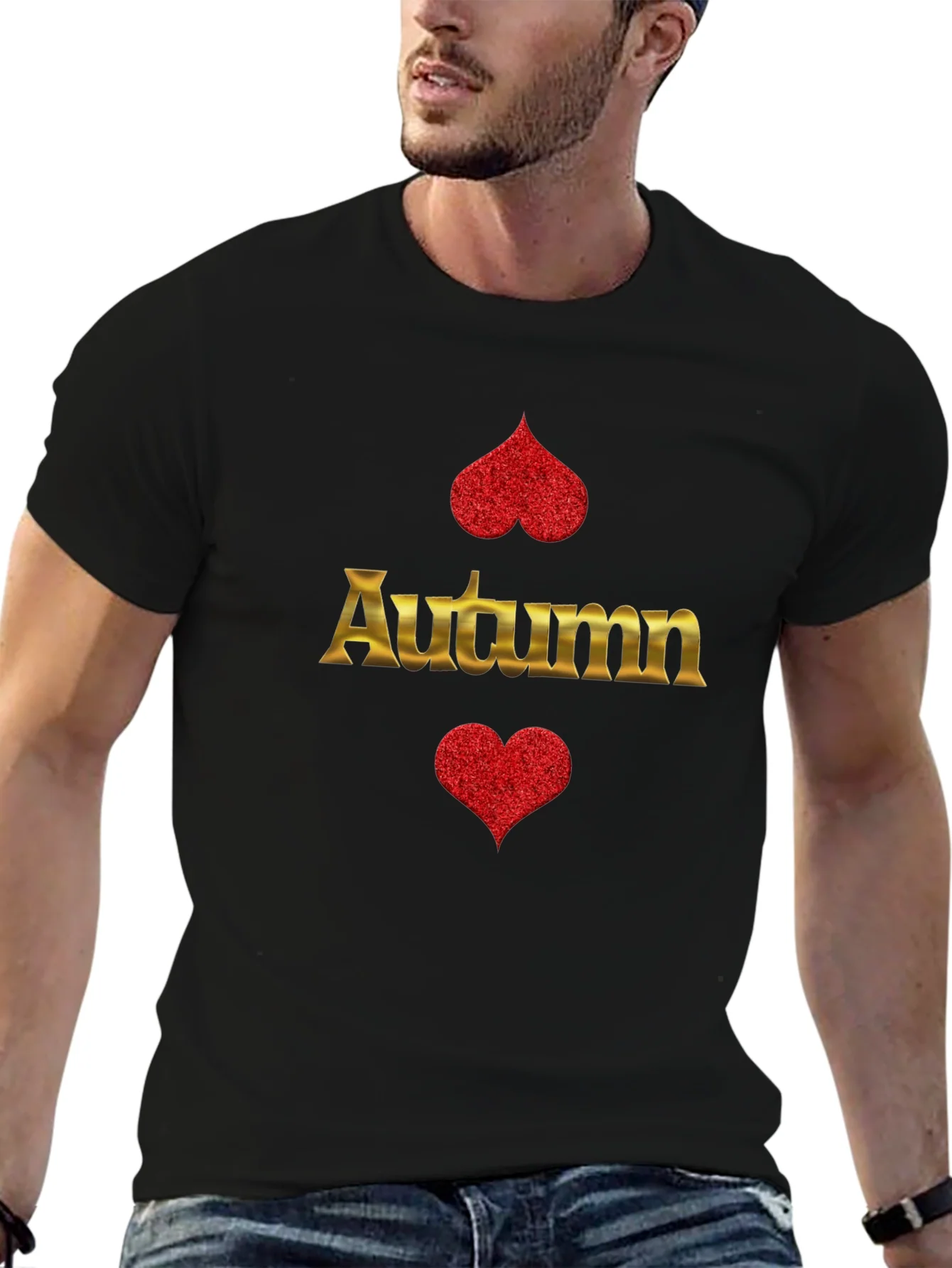 Autumn Heart Graphic Print T-Shirt