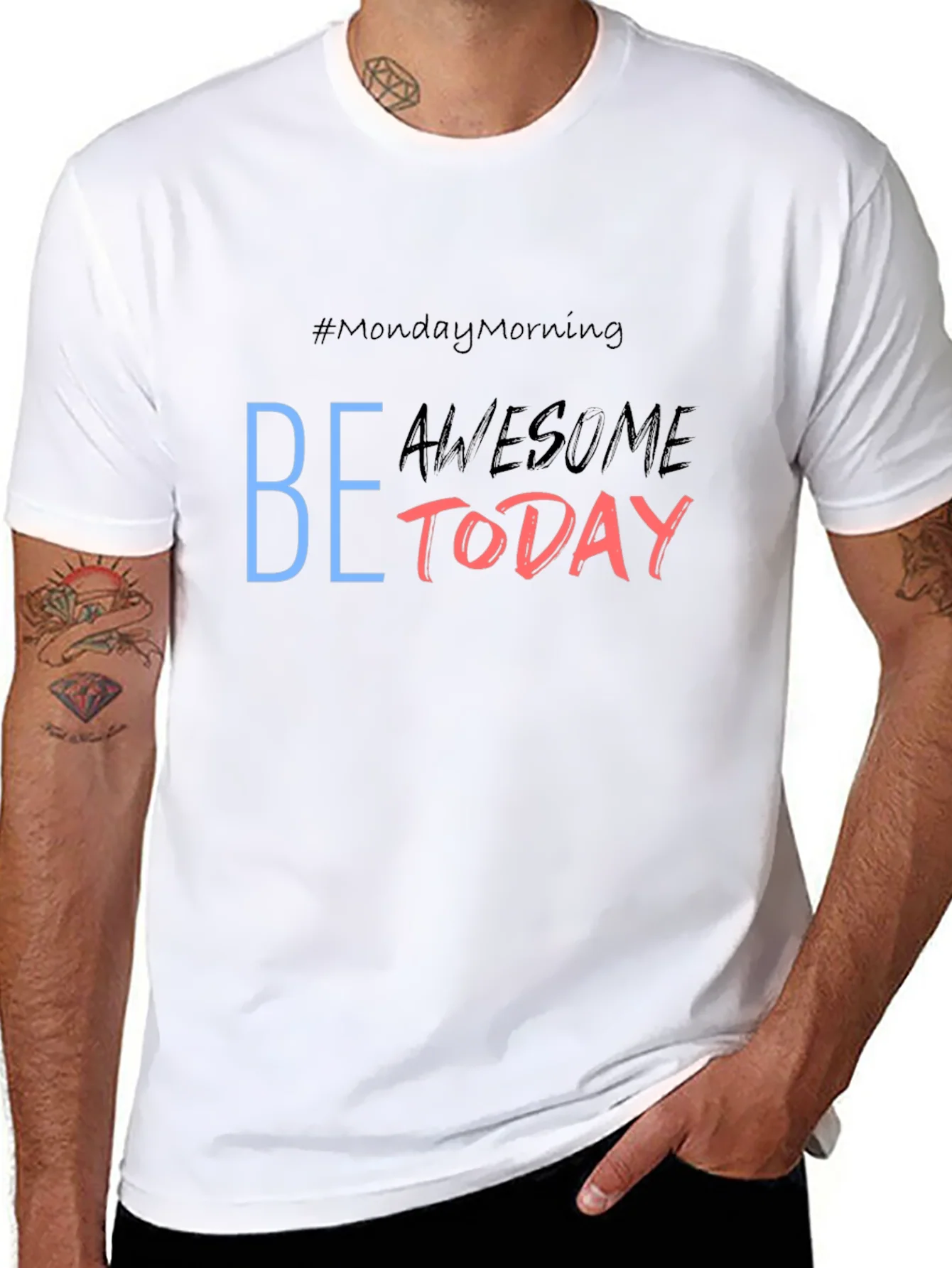Be Awesome Today Graphic Tee - Black Casual T-Shirt