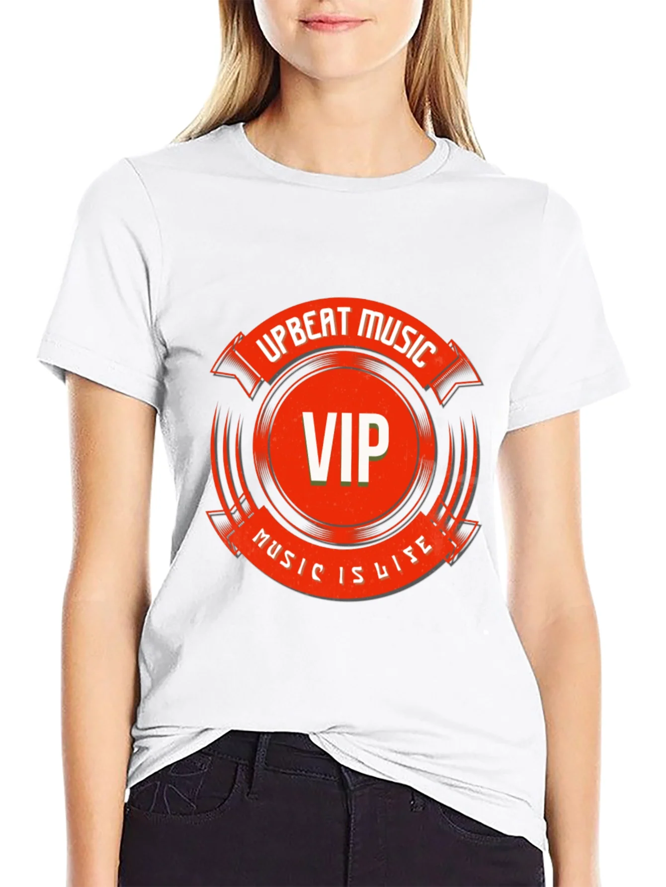 Upbeat Music VIP Black Graphic Tee