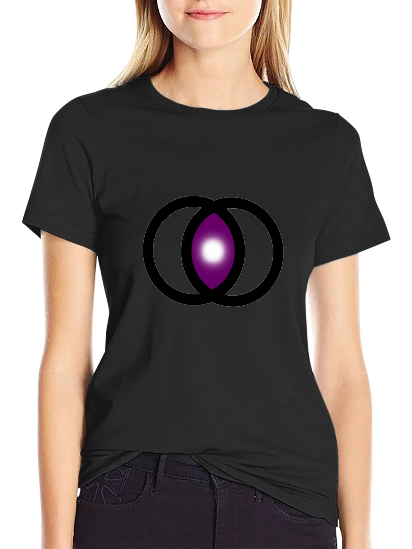 Abstract Eye Graphic Black T-Shirt