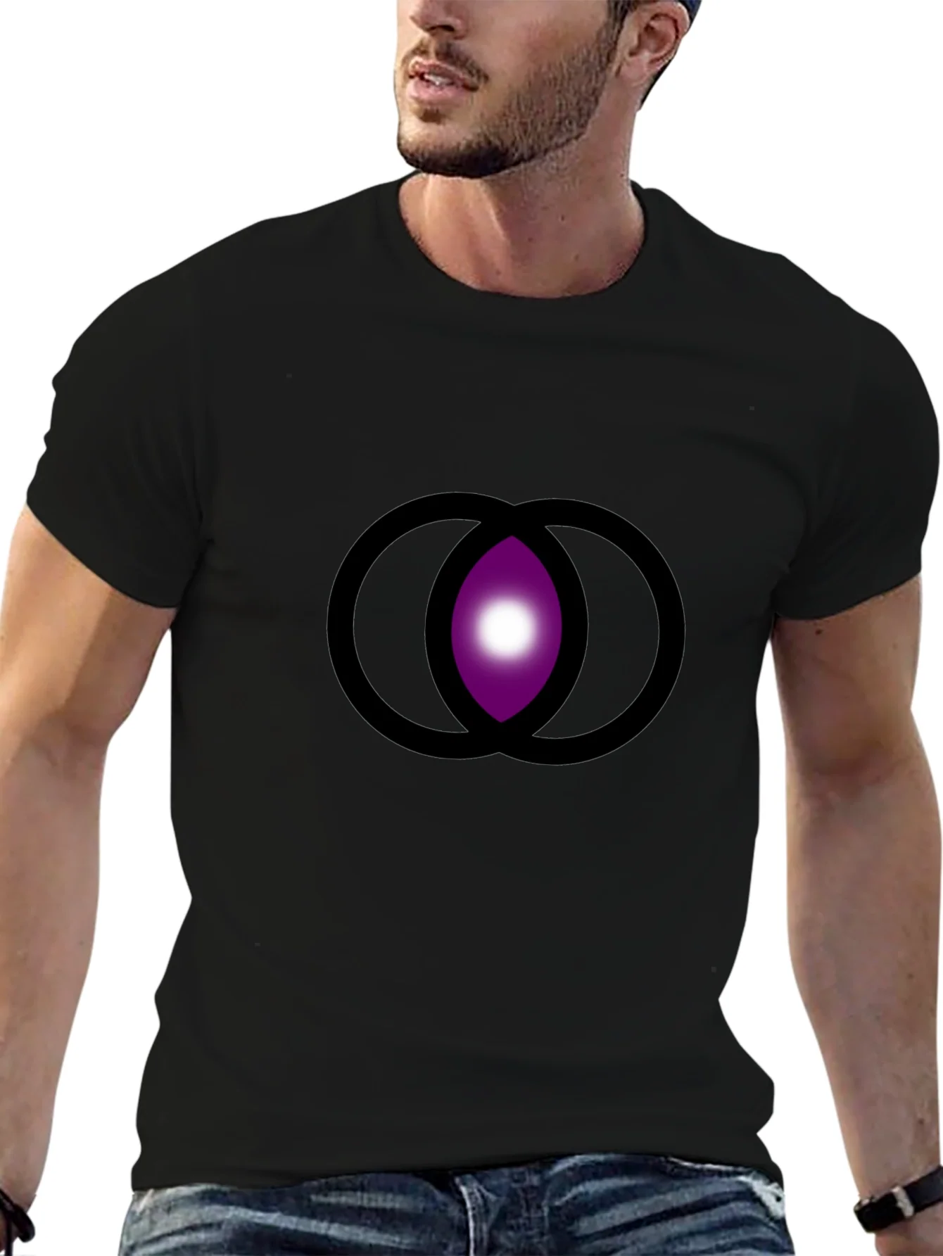Abstract Eye Graphic Black T-Shirt