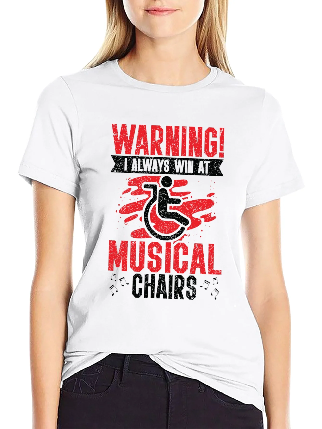 Warning Musical Chairs Wheelchair T-Shirt