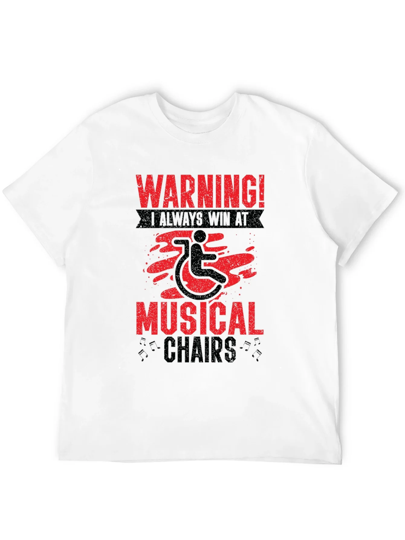 Warning Musical Chairs Wheelchair T-Shirt