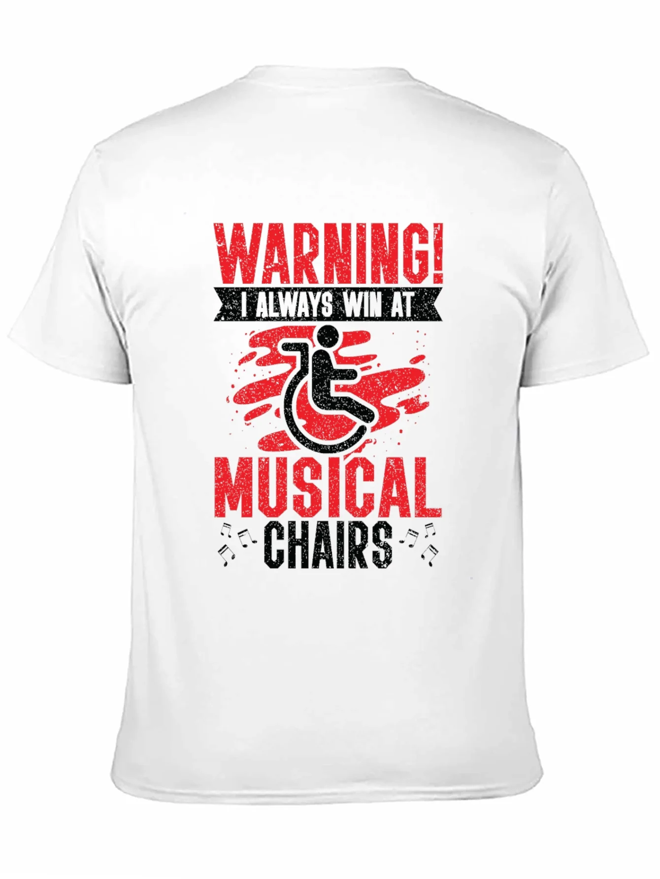 Warning Musical Chairs Wheelchair T-Shirt