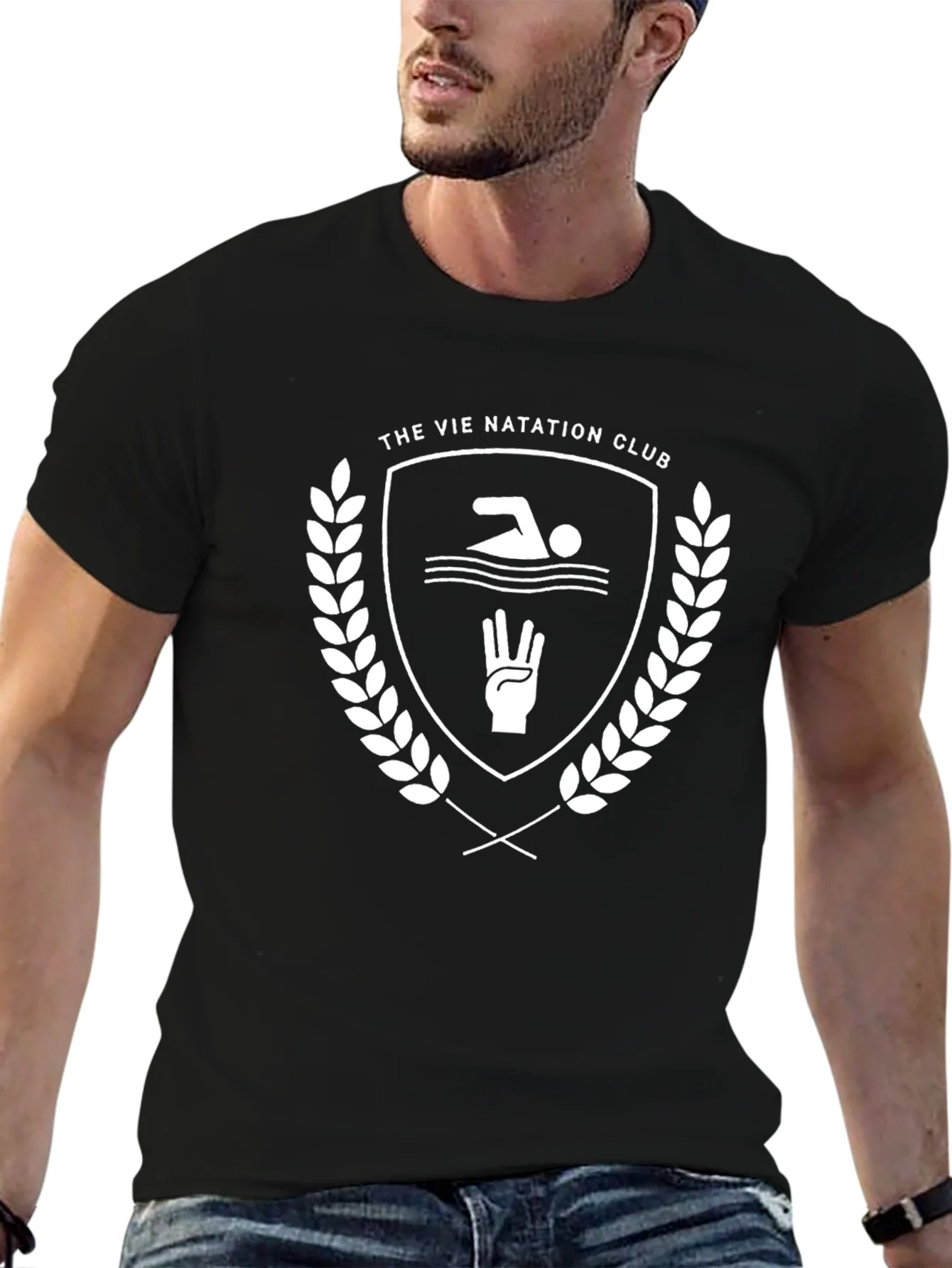 Vie Natation Club Graphic T-Shirt - Black