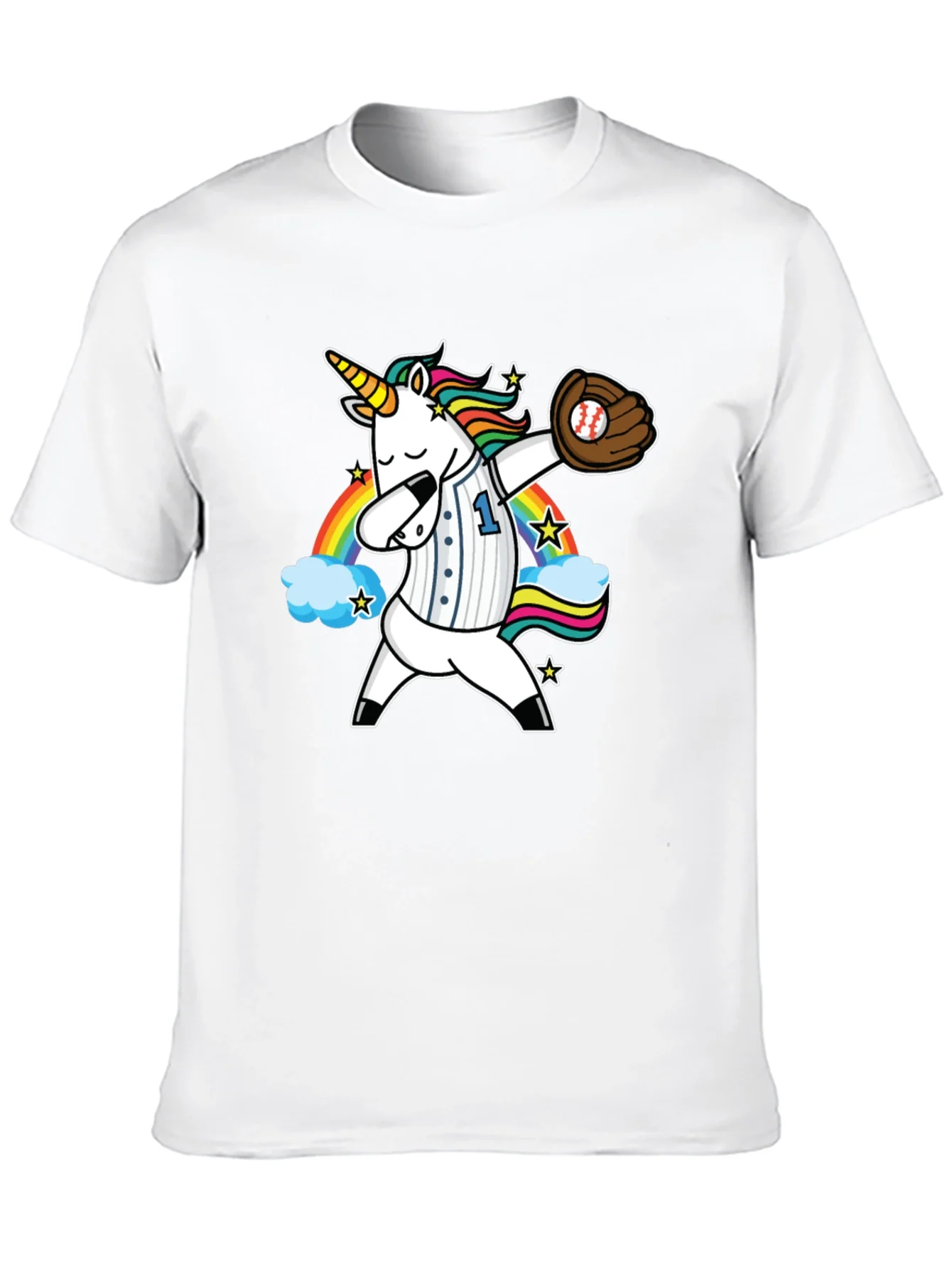 Unicorn Baseball Dabbing Graphic T-Shirt