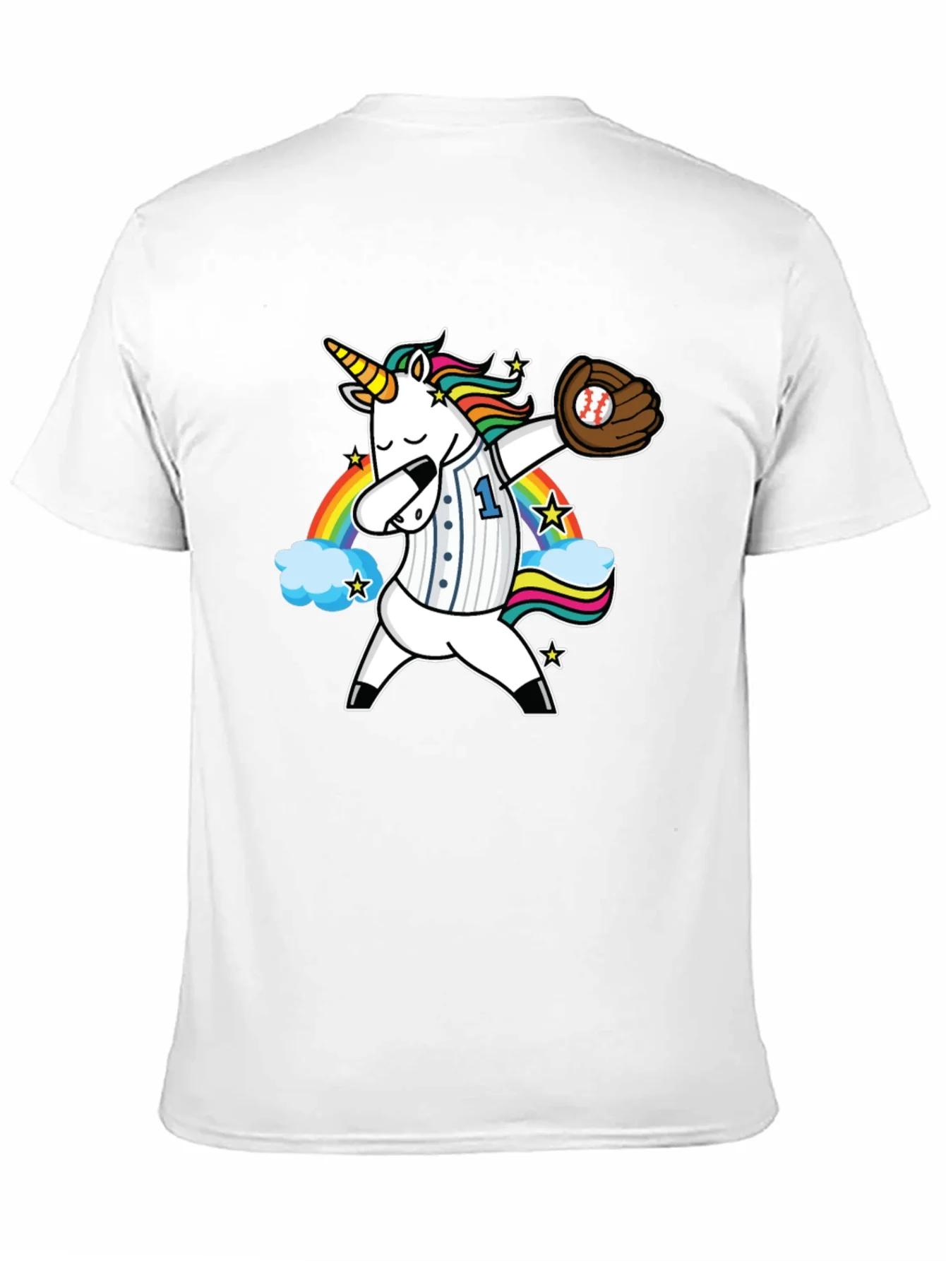 Unicorn Baseball Dabbing Graphic T-Shirt