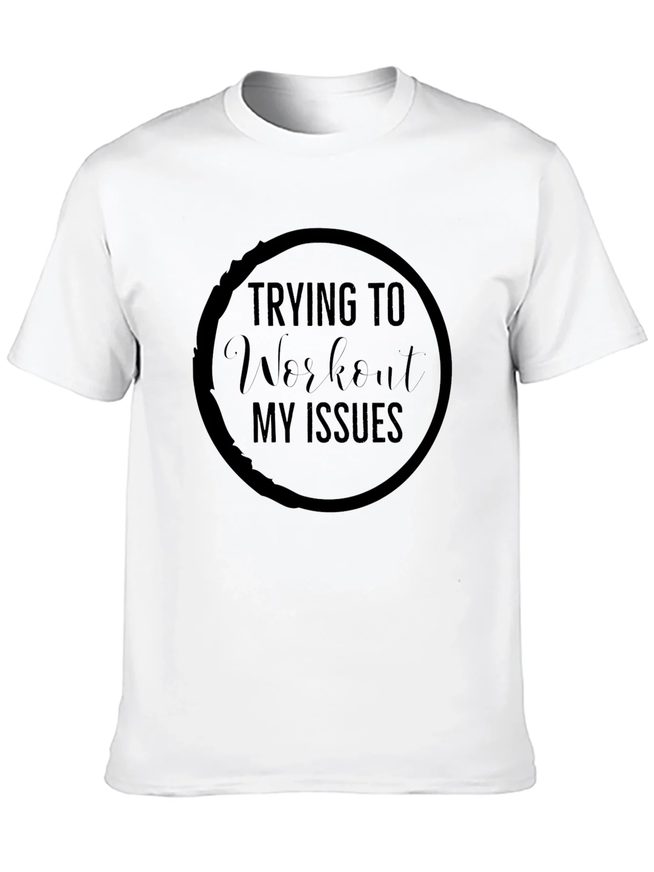 Workout My Issues Graphic Tee - Black Cotton