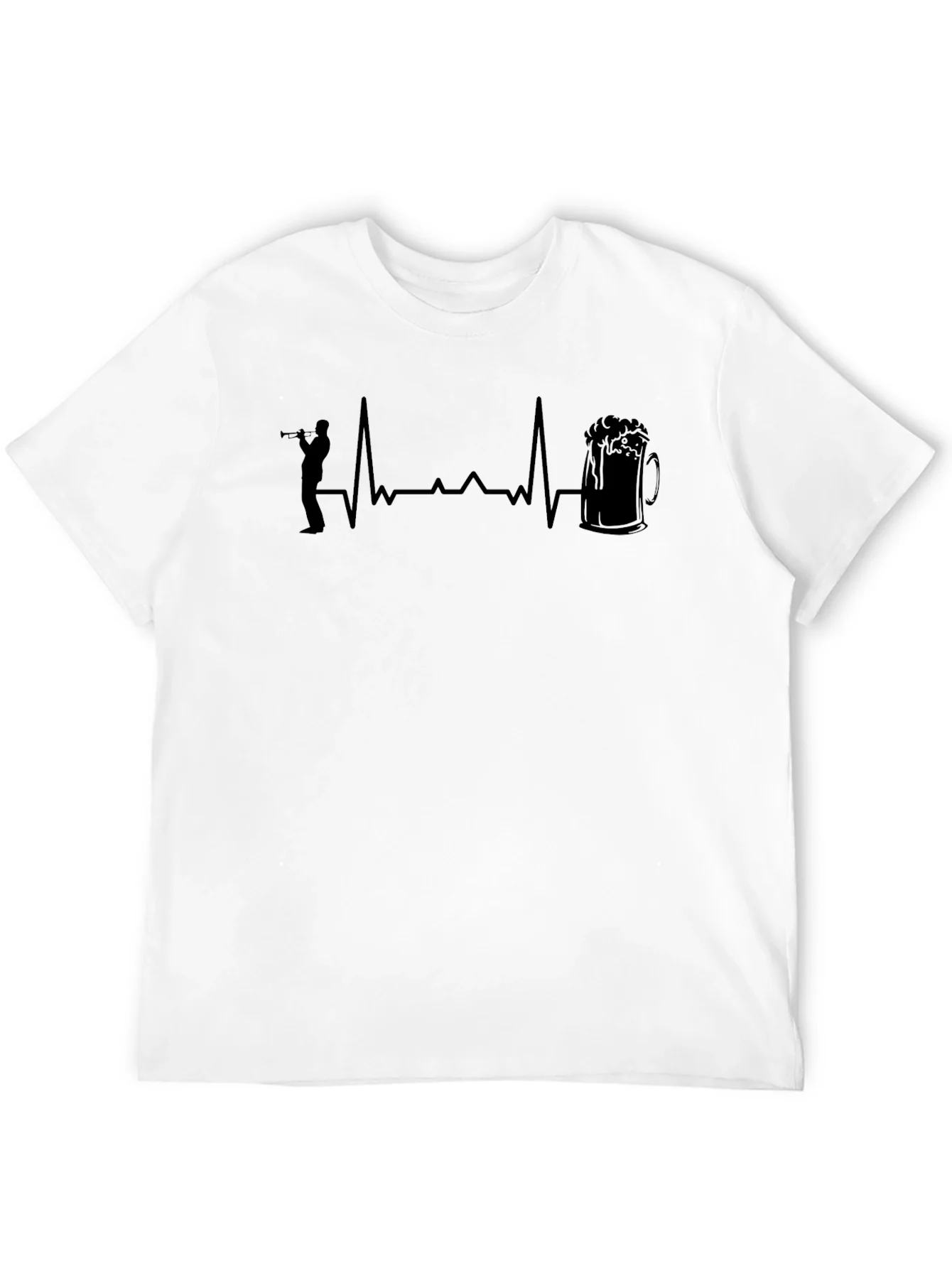Trumpet and Beer Heartbeat Graphic Tee