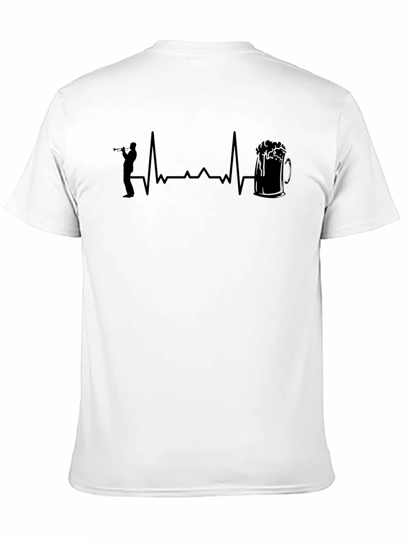 Trumpet and Beer Heartbeat Graphic Tee