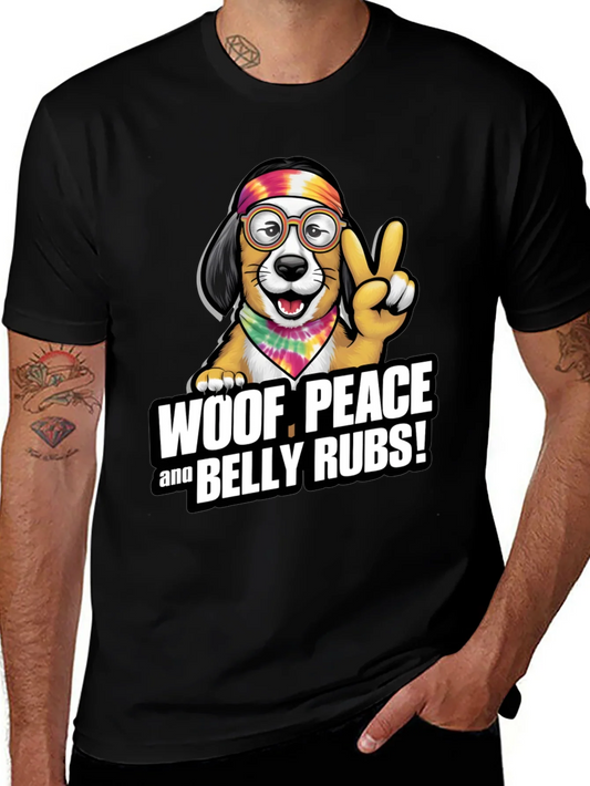 Woof Peace & Belly Rubs Black T-Shirt