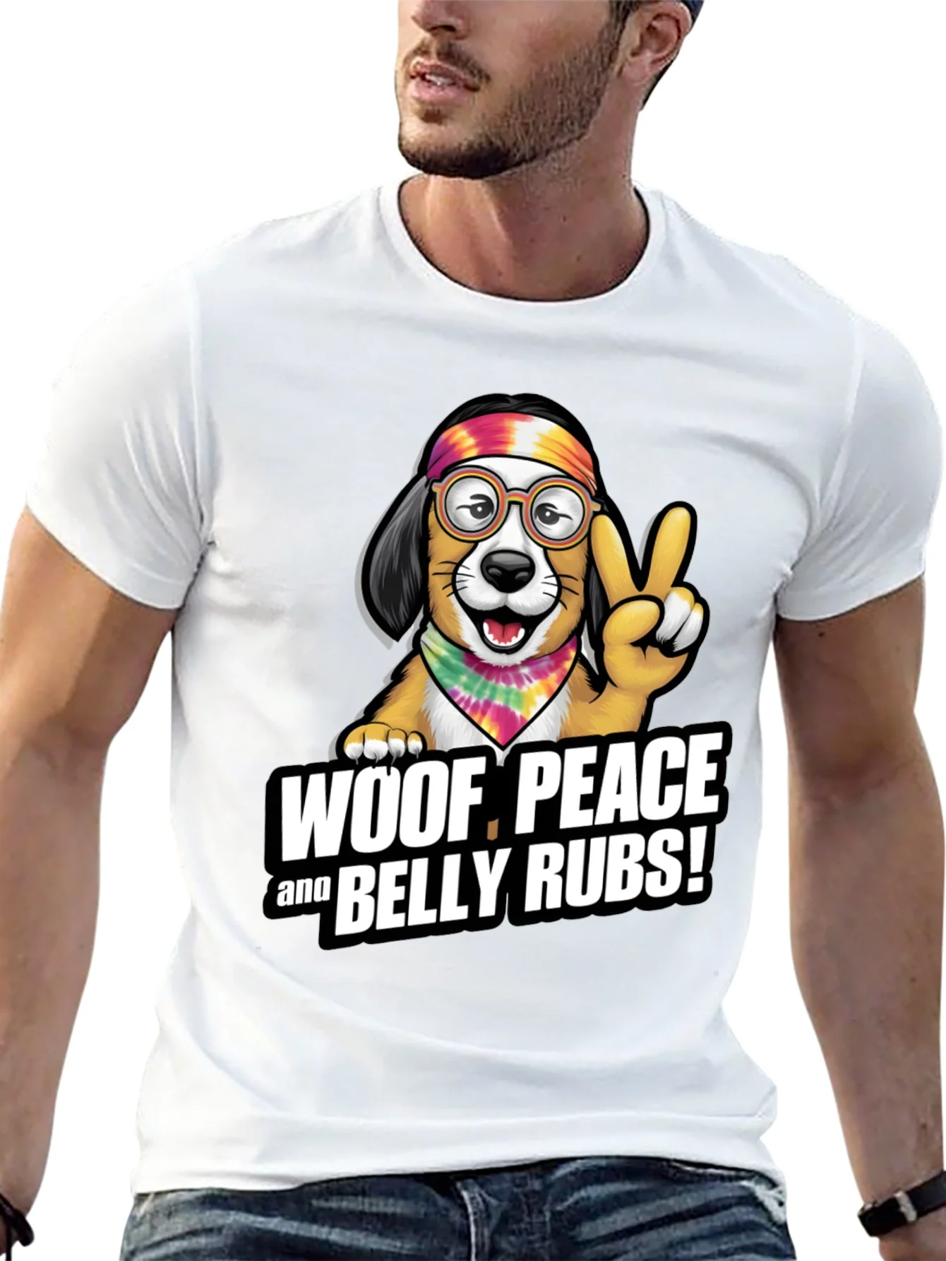 Woof Peace & Belly Rubs Black T-Shirt