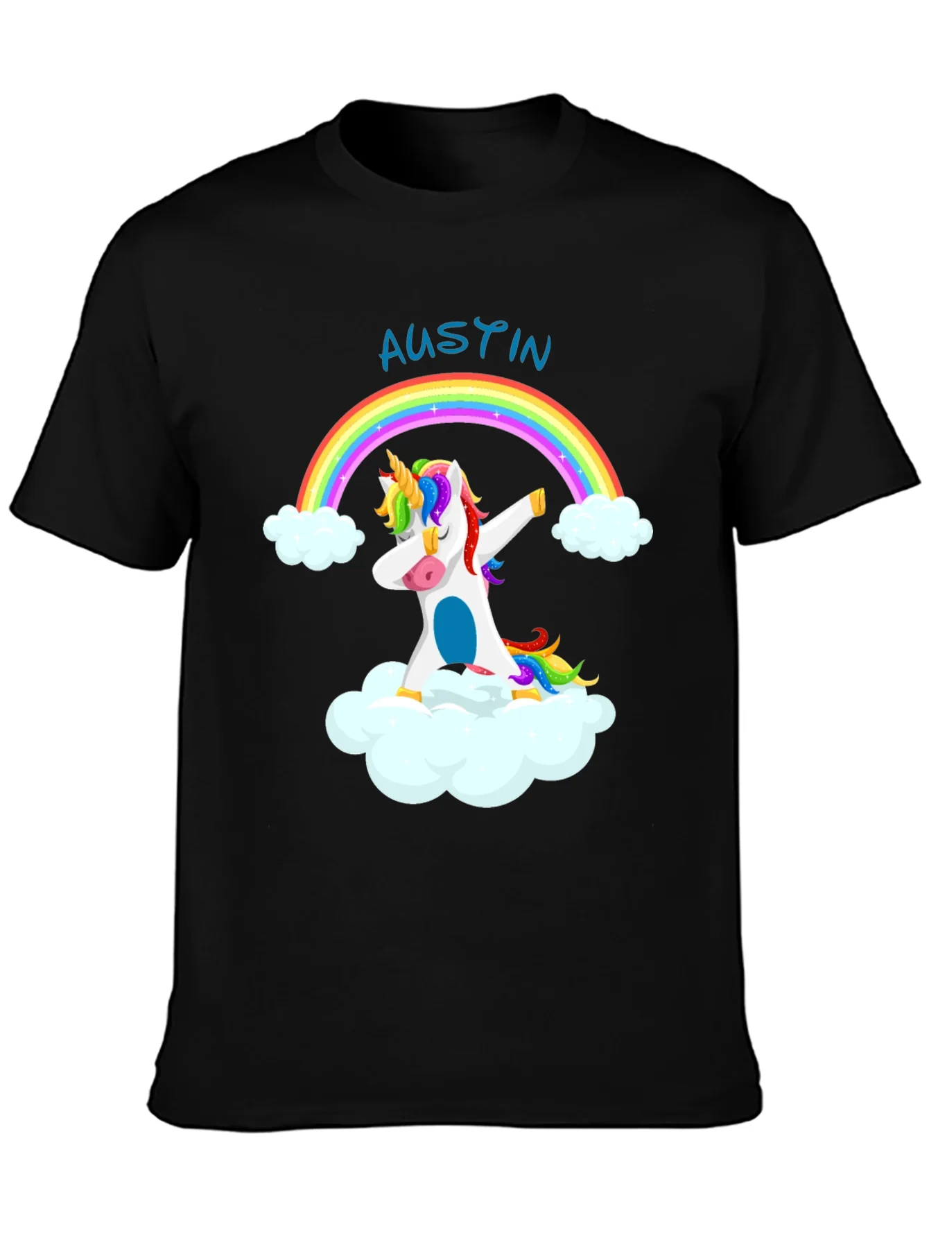 Unicorn Rainbow T-Shirt: Austin Personalized!