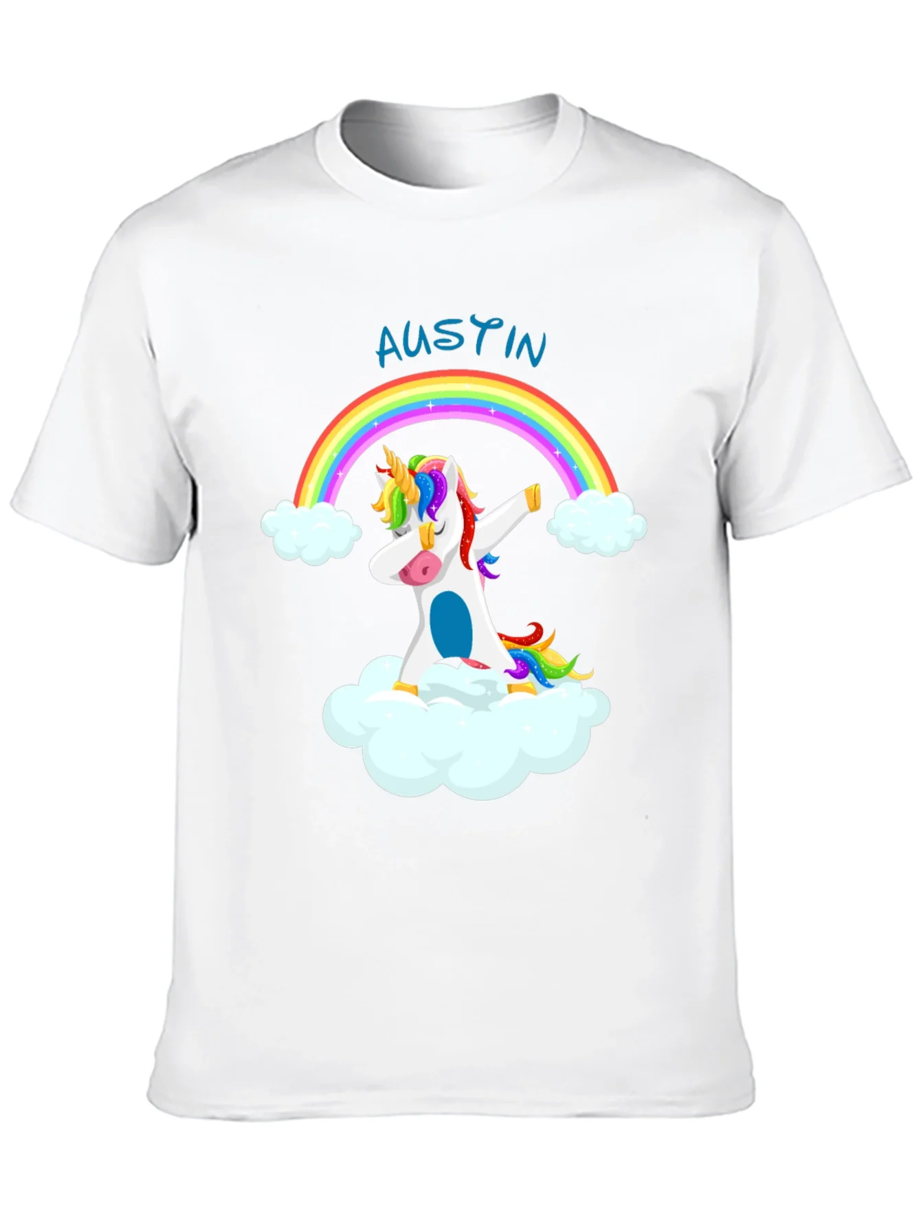 Unicorn Rainbow T-Shirt: Austin Personalized!