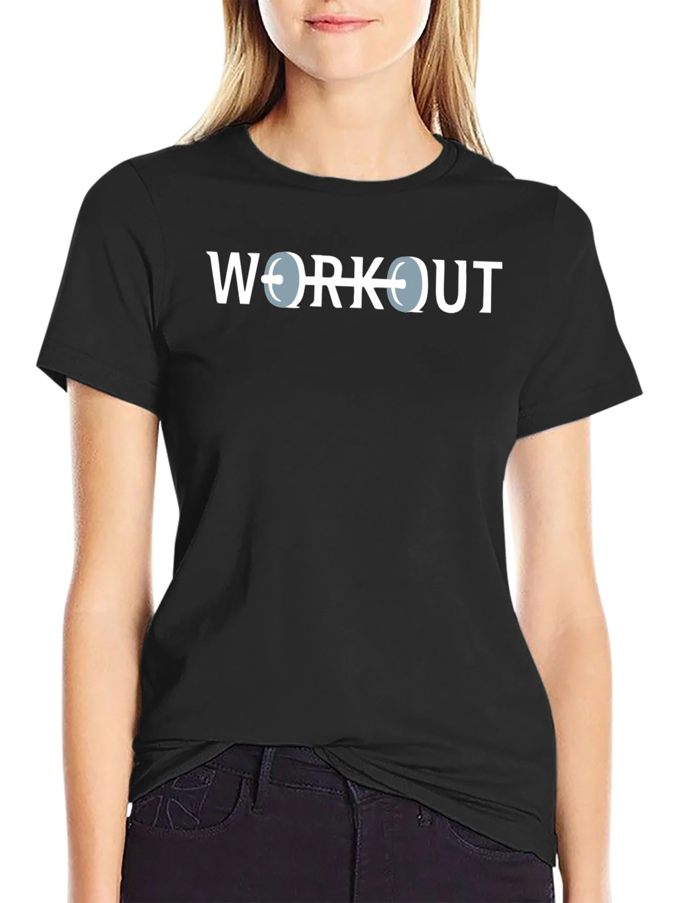 Workout Gym T-Shirt - Black Cotton Fitness Tee