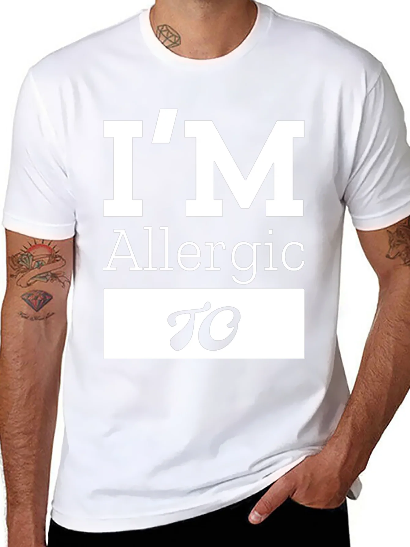 Allergic To T-Shirt Funny Sarcastic Tee