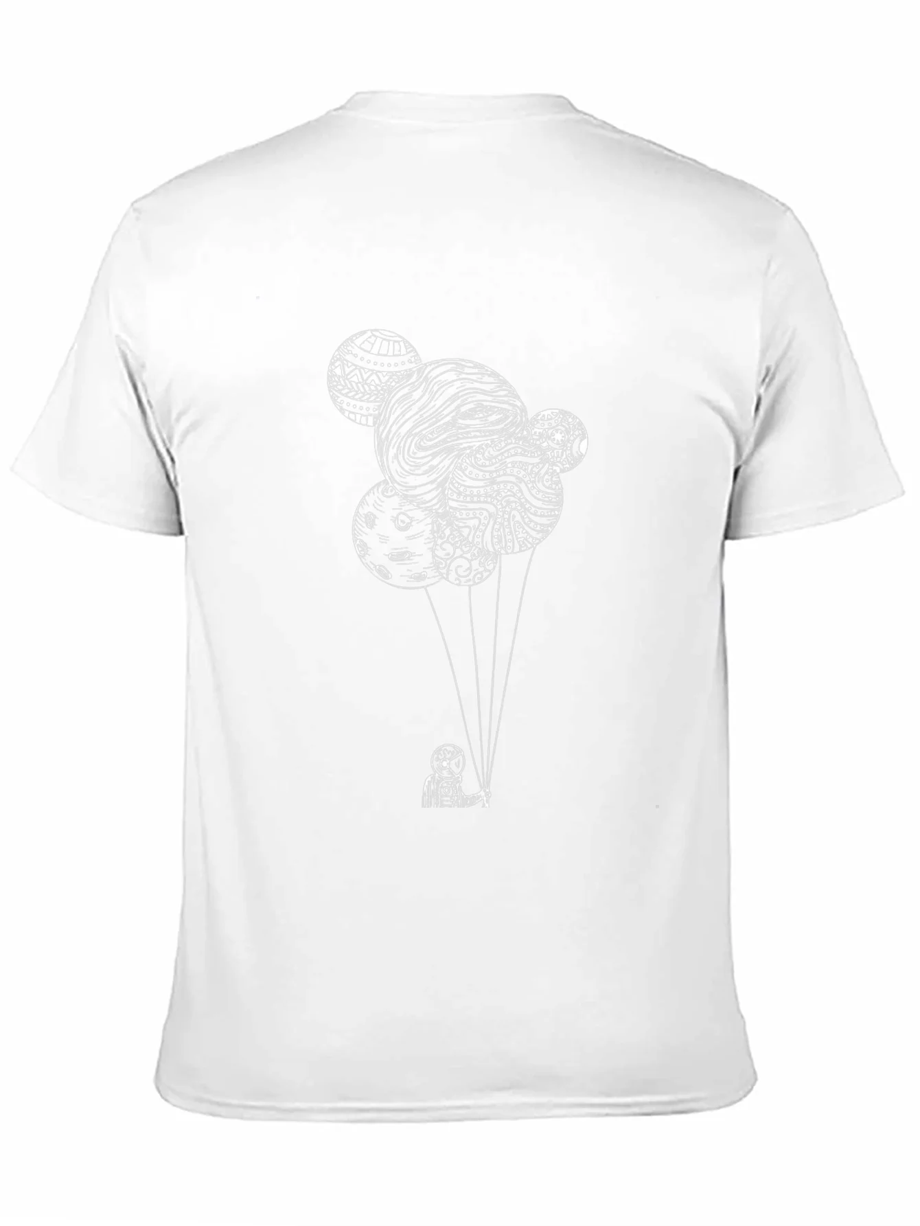 Astronaut Balloon T-Shirt - Black Cotton Tee