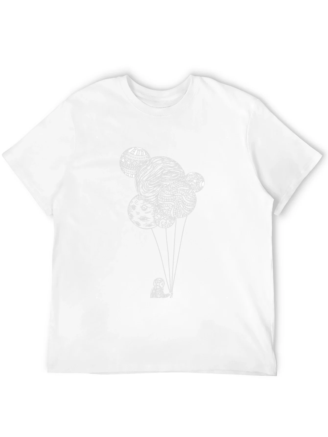 Astronaut Balloon T-Shirt - Black Cotton Tee