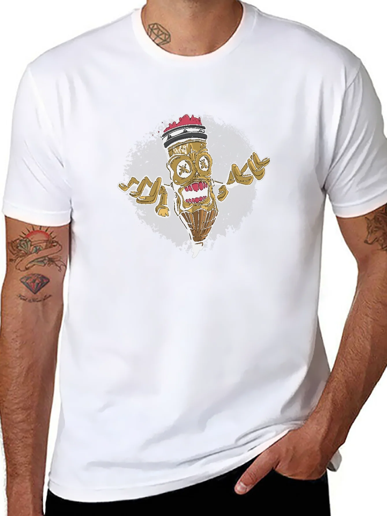 Zombie Pencil Graphic Tee - Cool Artistic Design