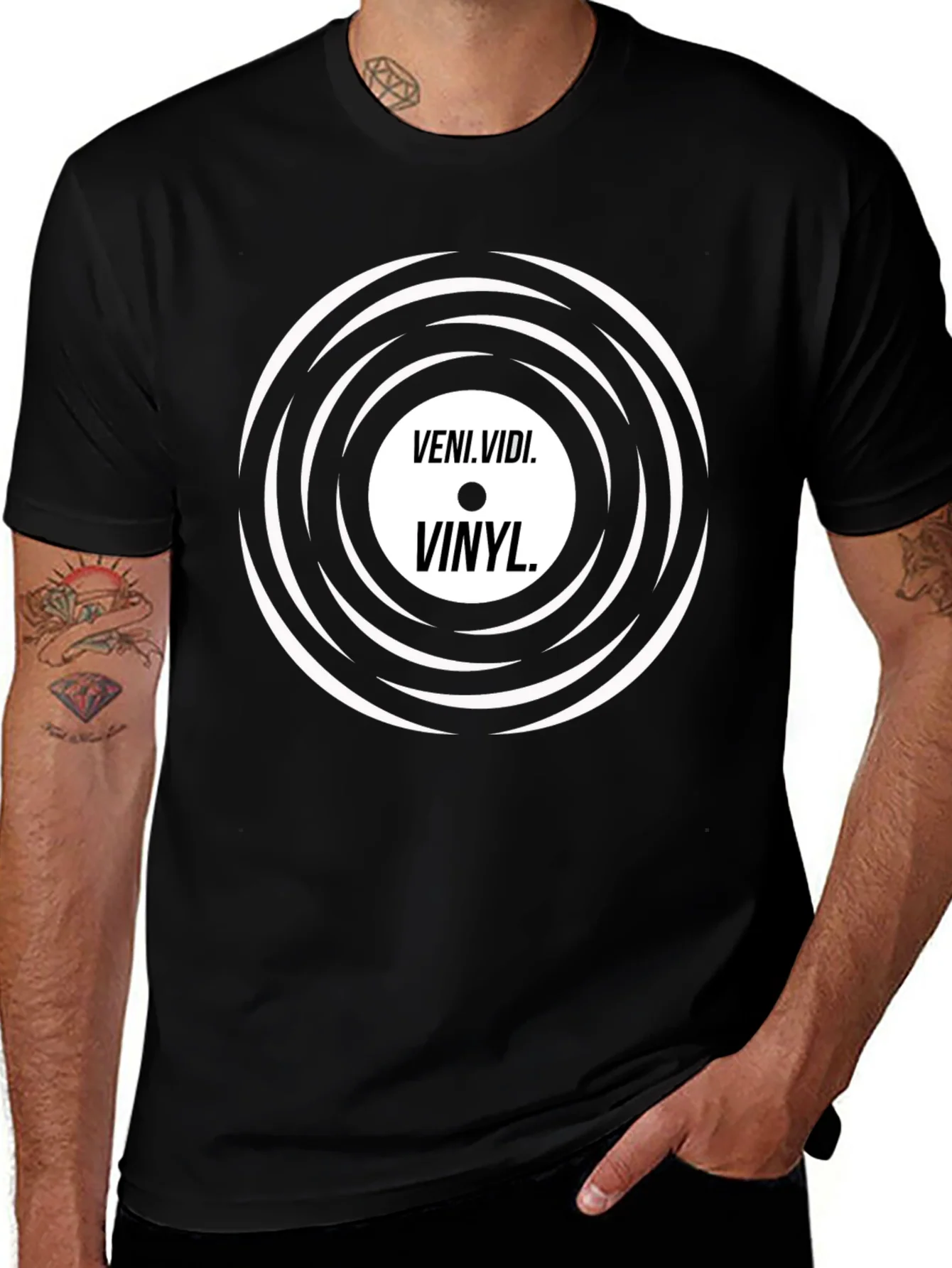 Veni Vidi Vinyl Black Graphic Tee