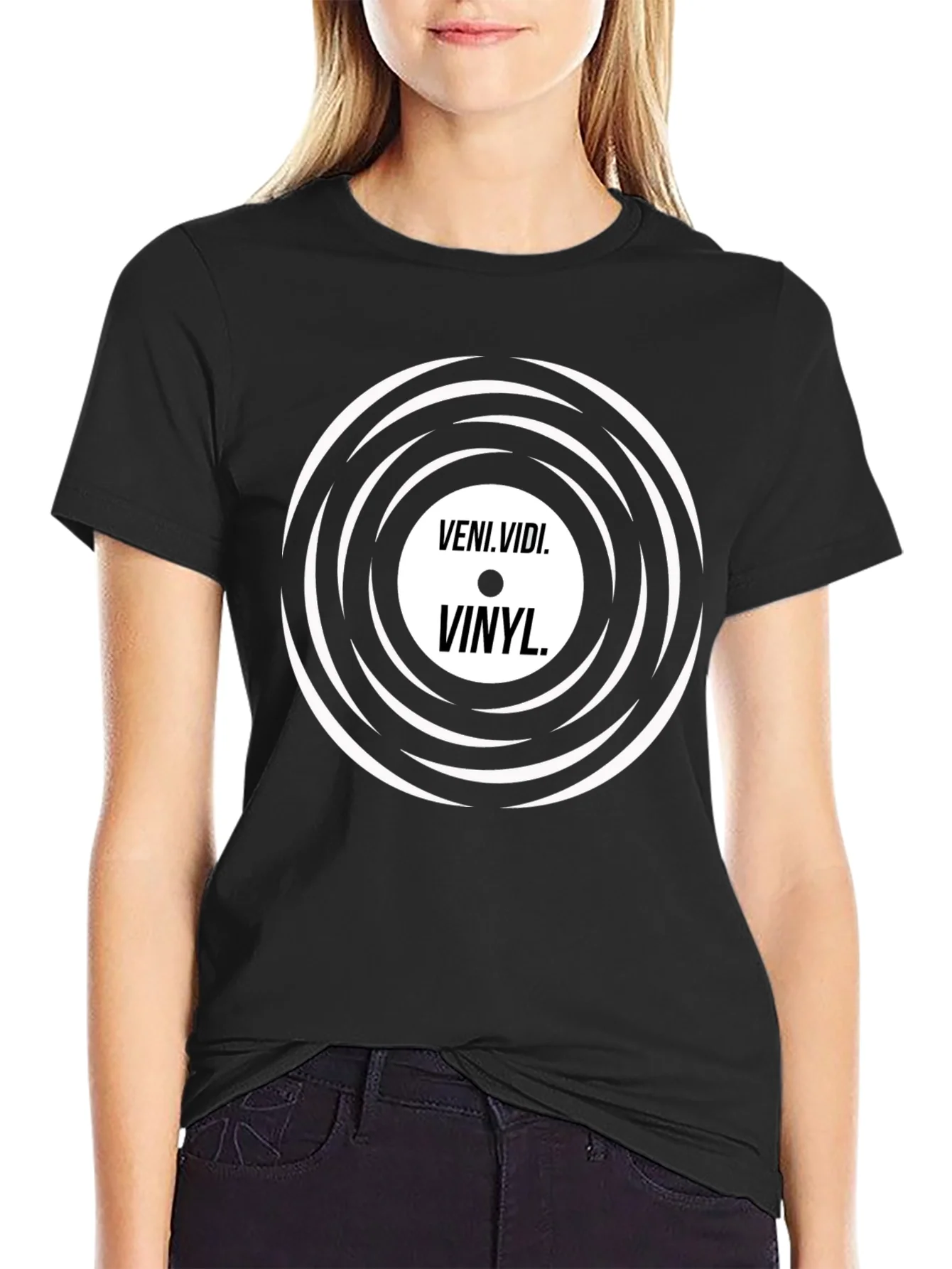 Veni Vidi Vinyl Black Graphic Tee