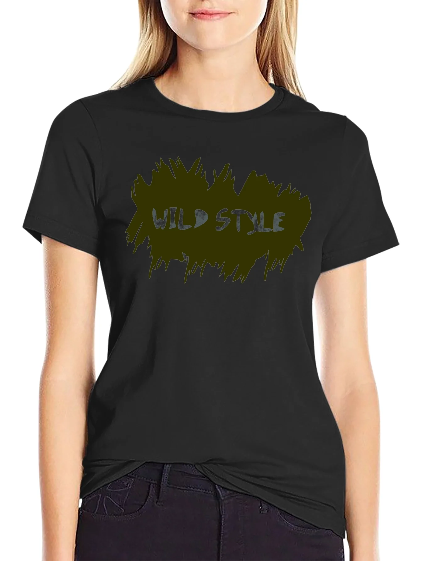 Wild Style Graphic Print Black T-Shirt