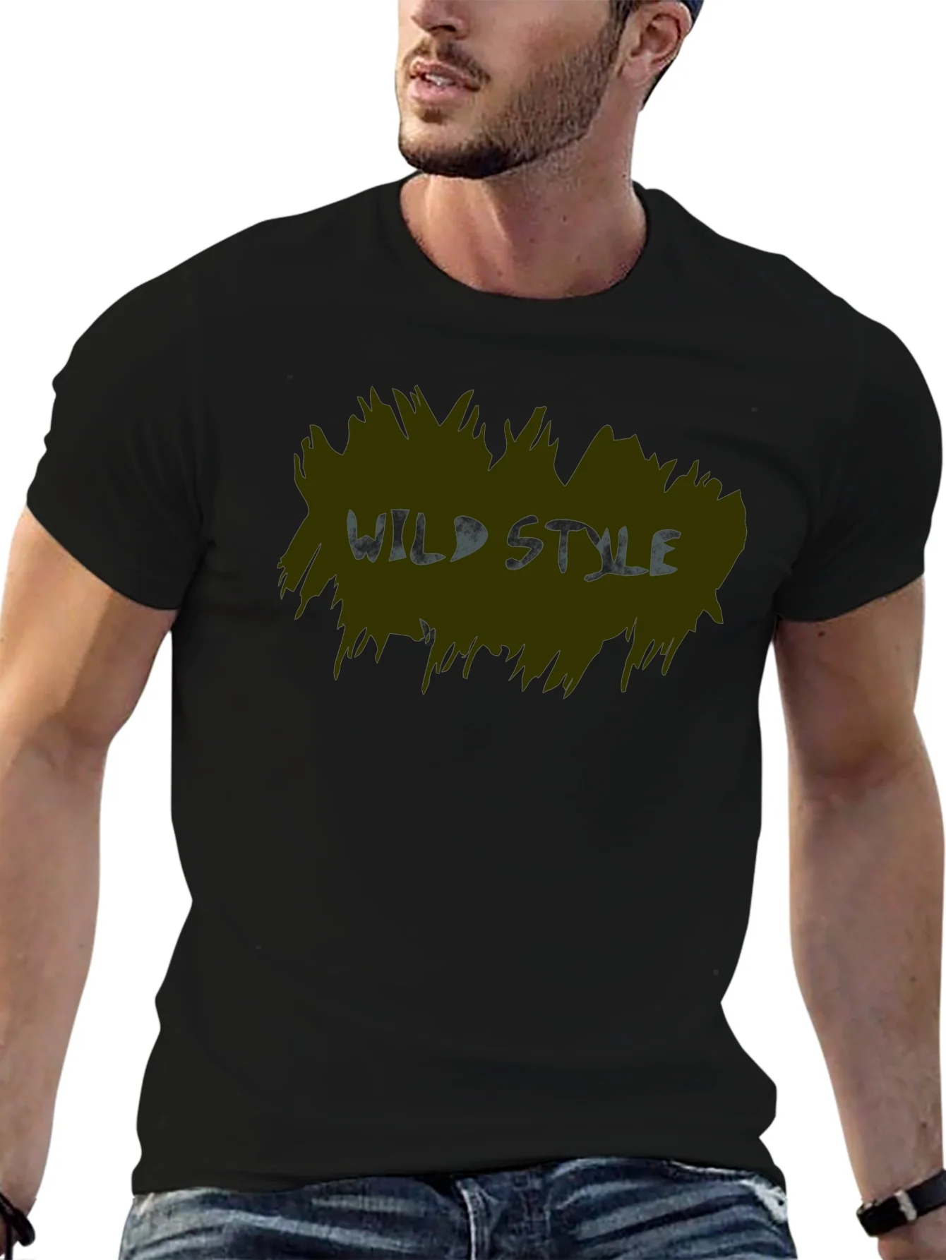 Wild Style Graphic Print Black T-Shirt