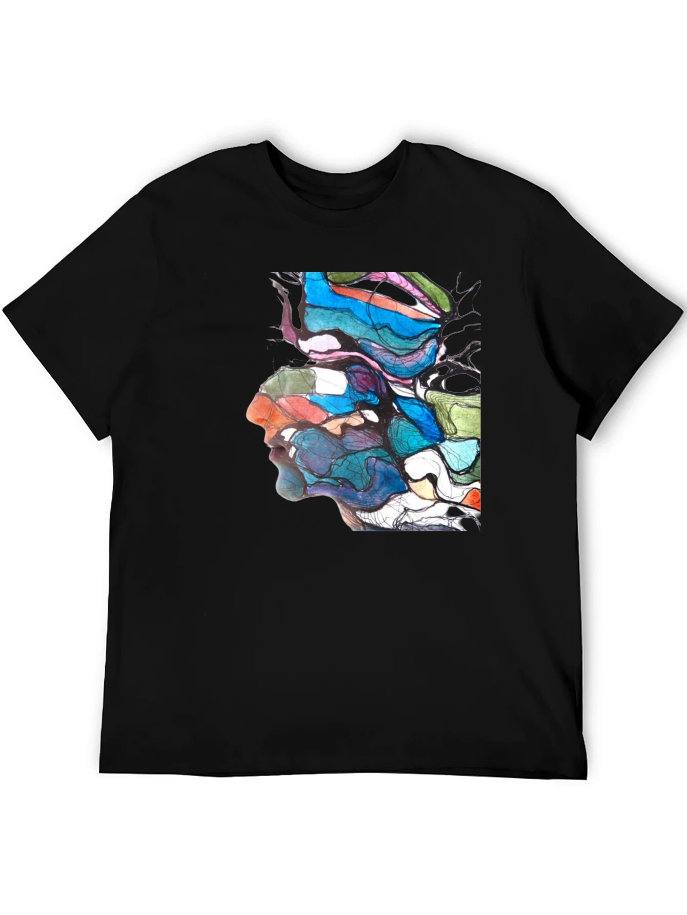 Abstract Face Art Graphic T-Shirt