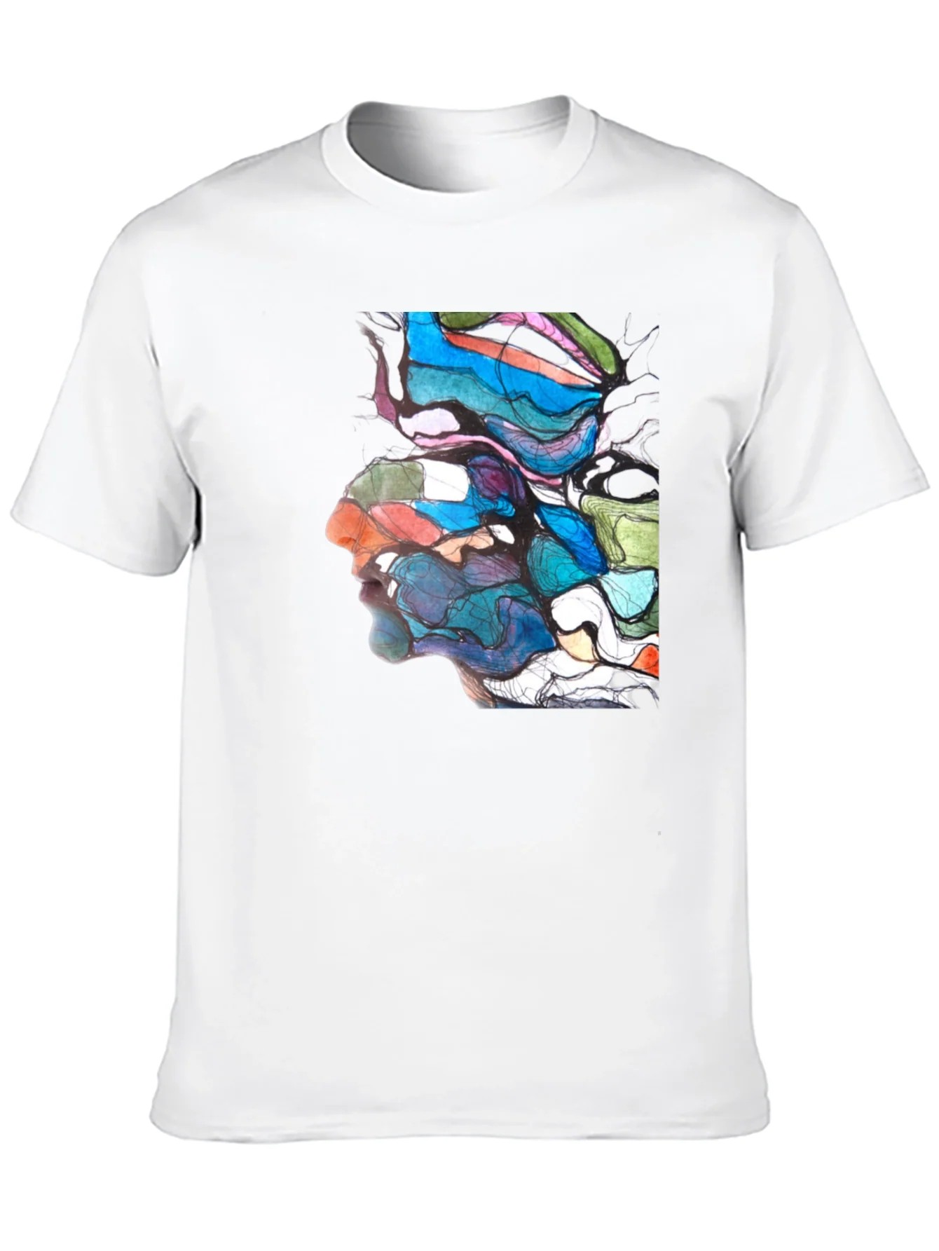 Abstract Face Art Graphic T-Shirt