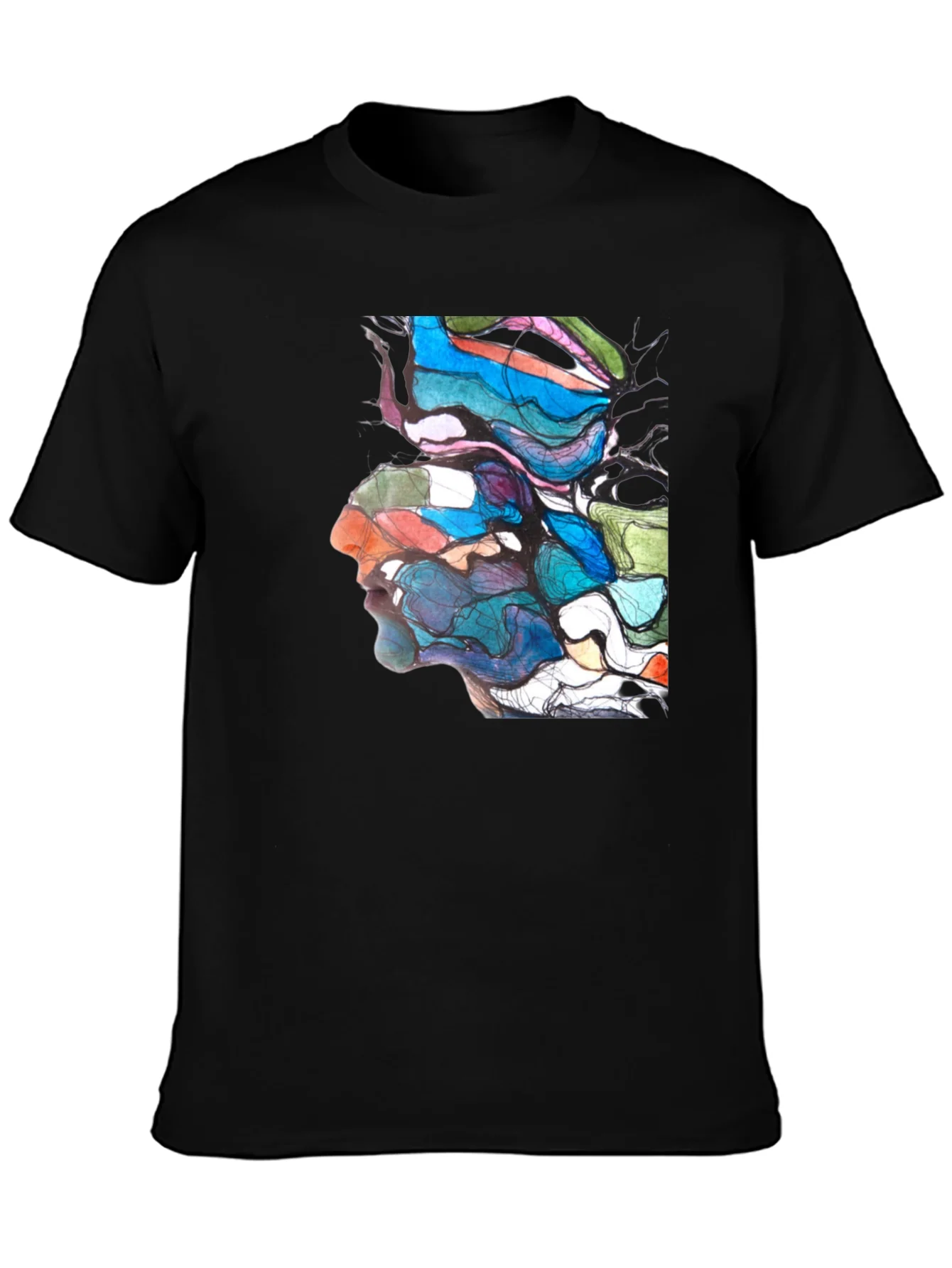 Abstract Face Art Graphic T-Shirt